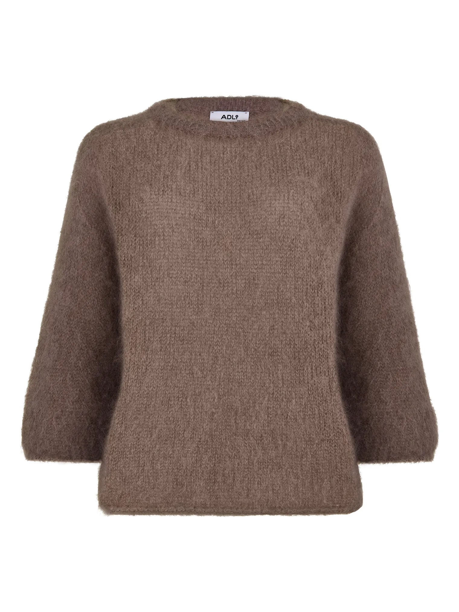 Пуловер мелкой вязки с низким воротником кофейного цвета фото 11