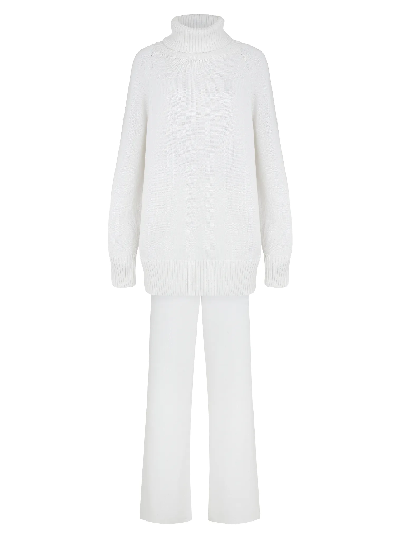 Костюм трикотажный: джемпер/брюки цвета тофу фото 1