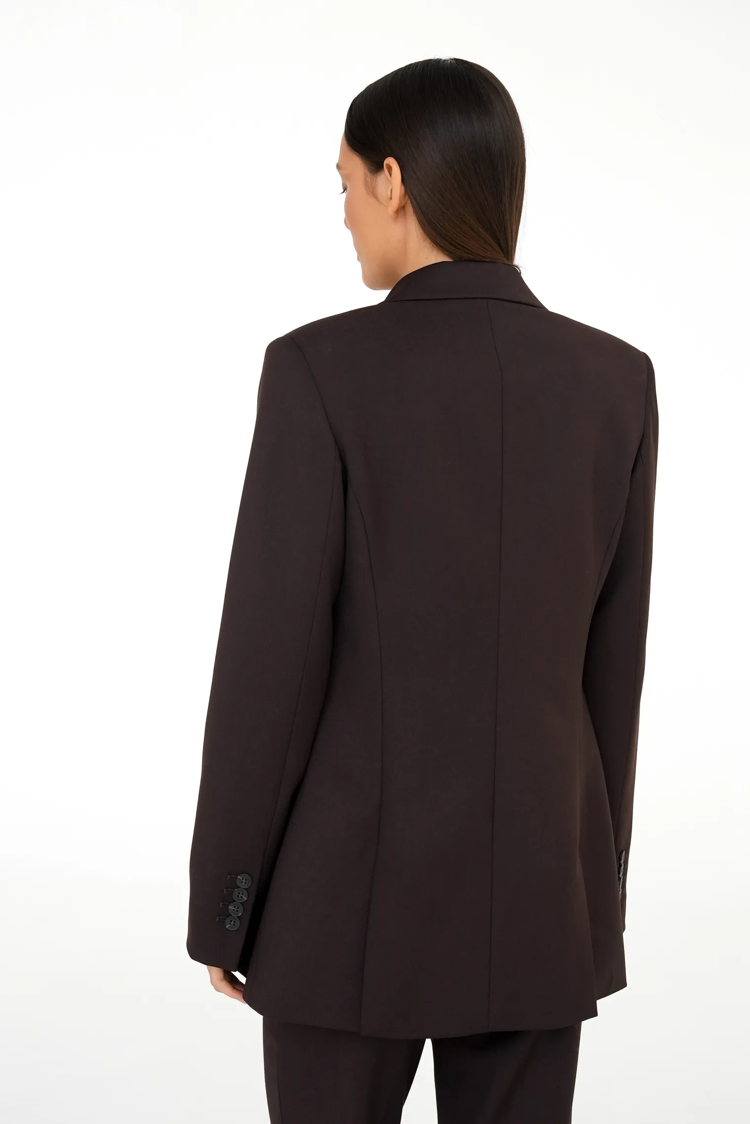 Двубортный приталенный жакет трюфельного цвета фото 6