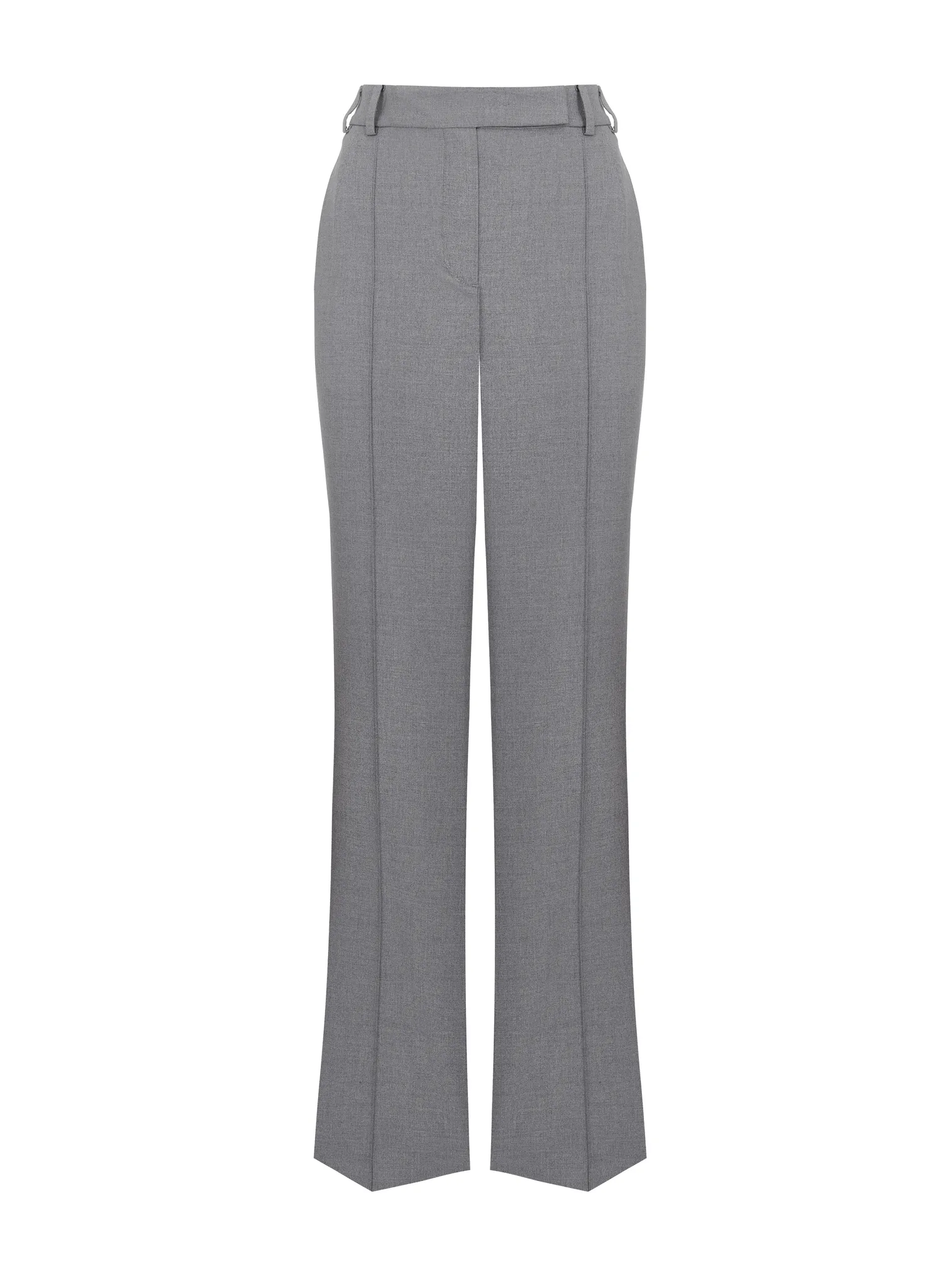 Брюки со стрелками с завышенной талией пепельного цвета фото 9