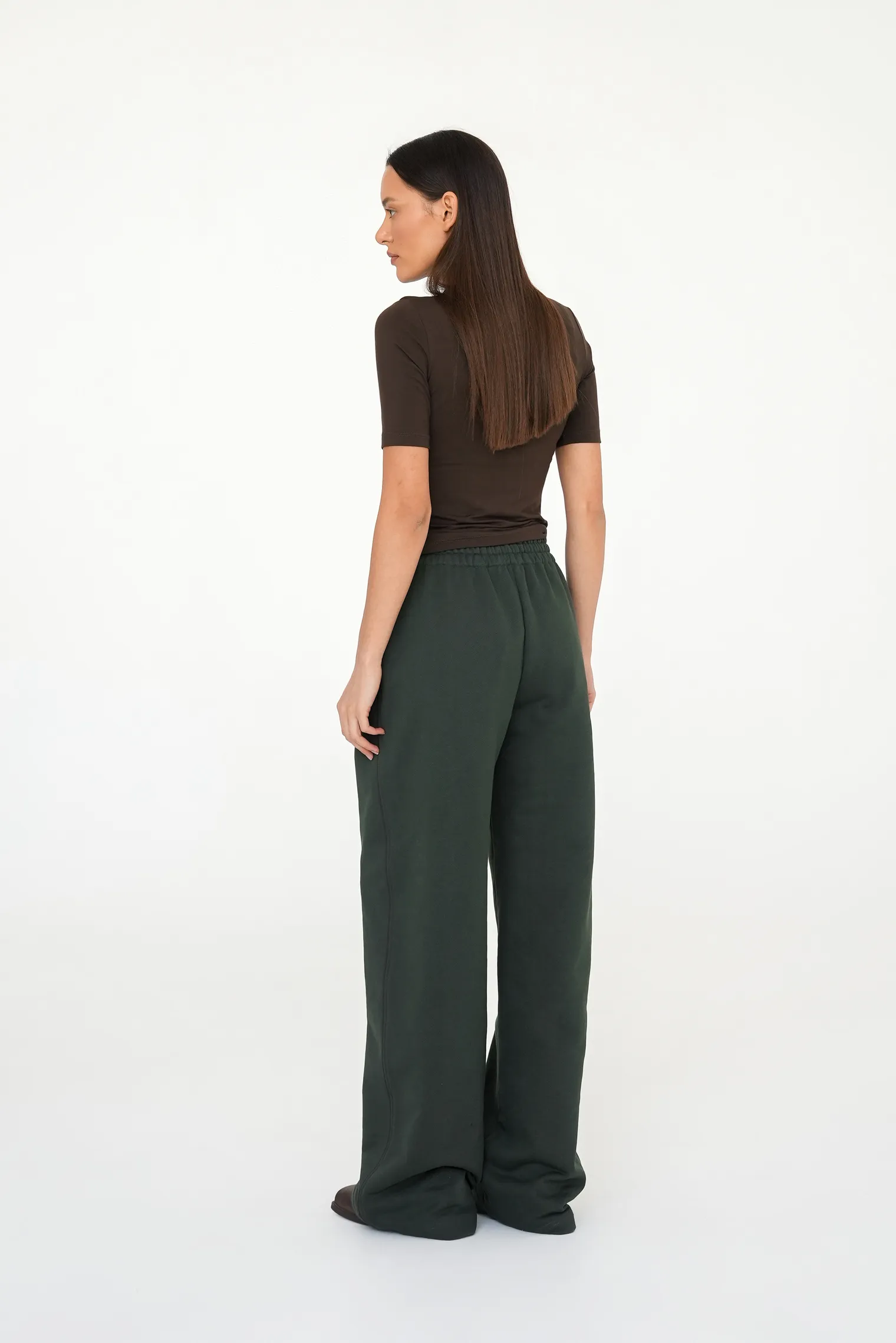 Брюки из плотного хлопка цвета хаки фото 3