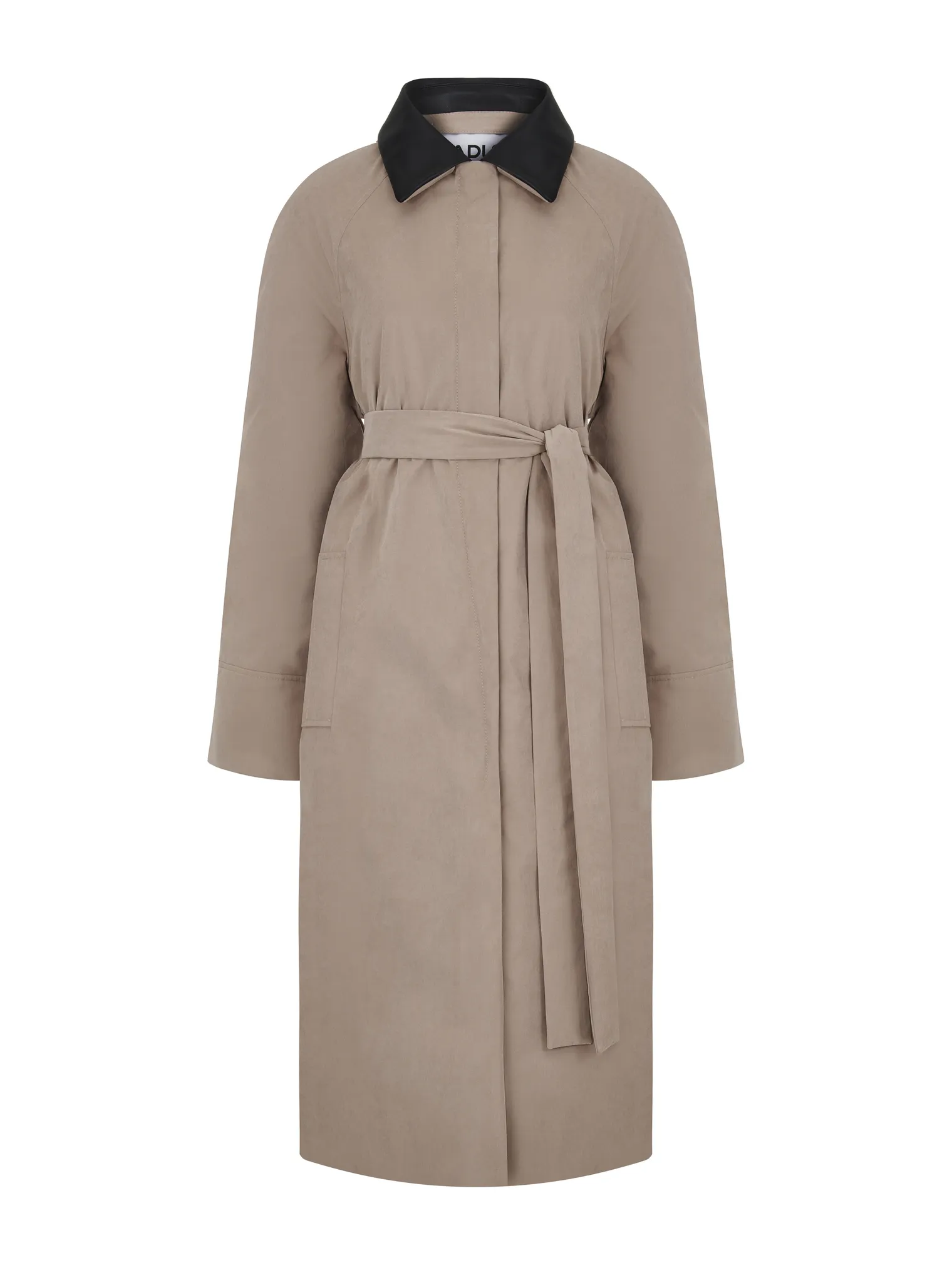 Утеплённый плащ прямого кроя бежевого цвета фото 15