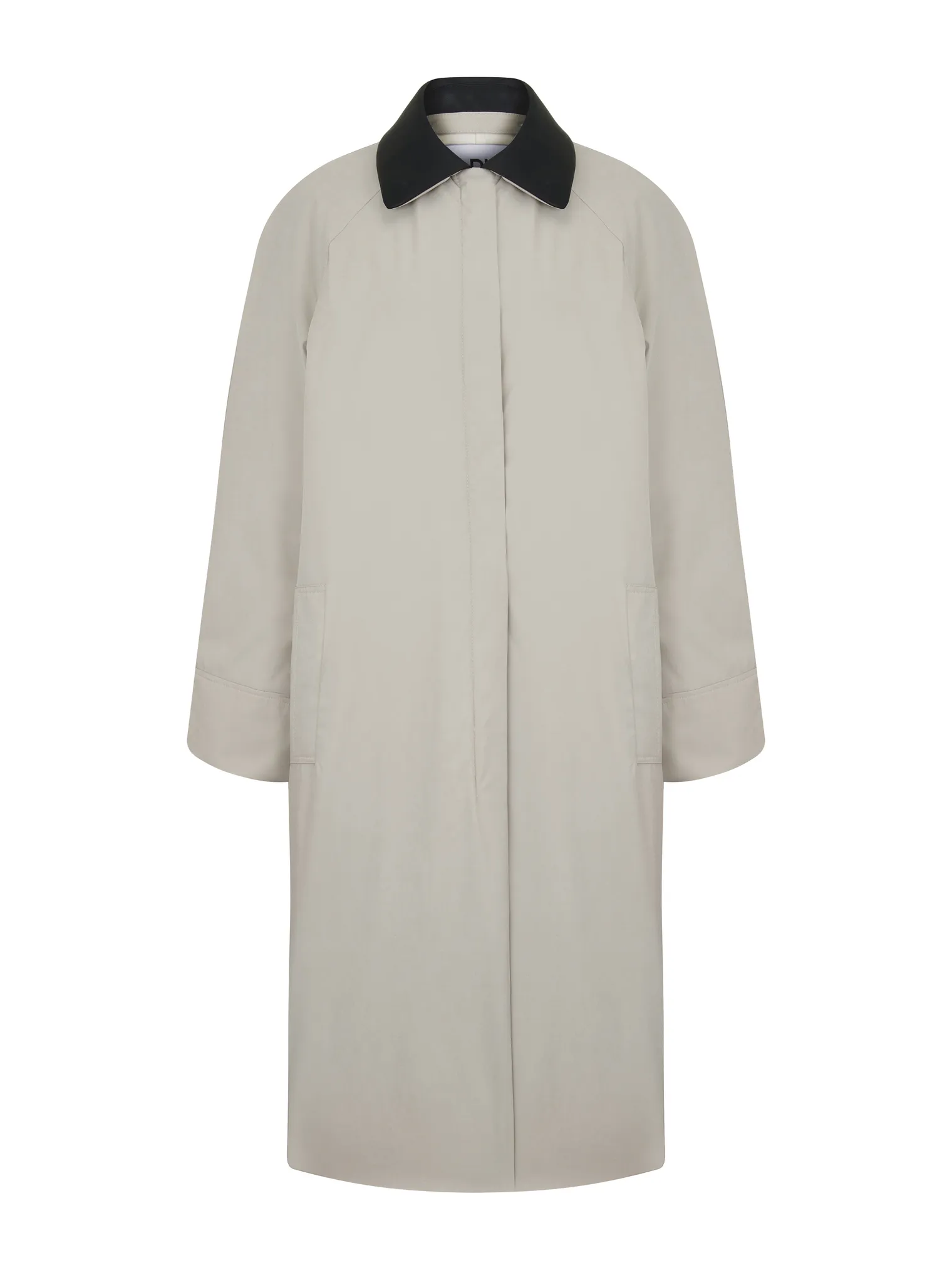 Утеплённый плащ прямого кроя кремового цвета фото 15