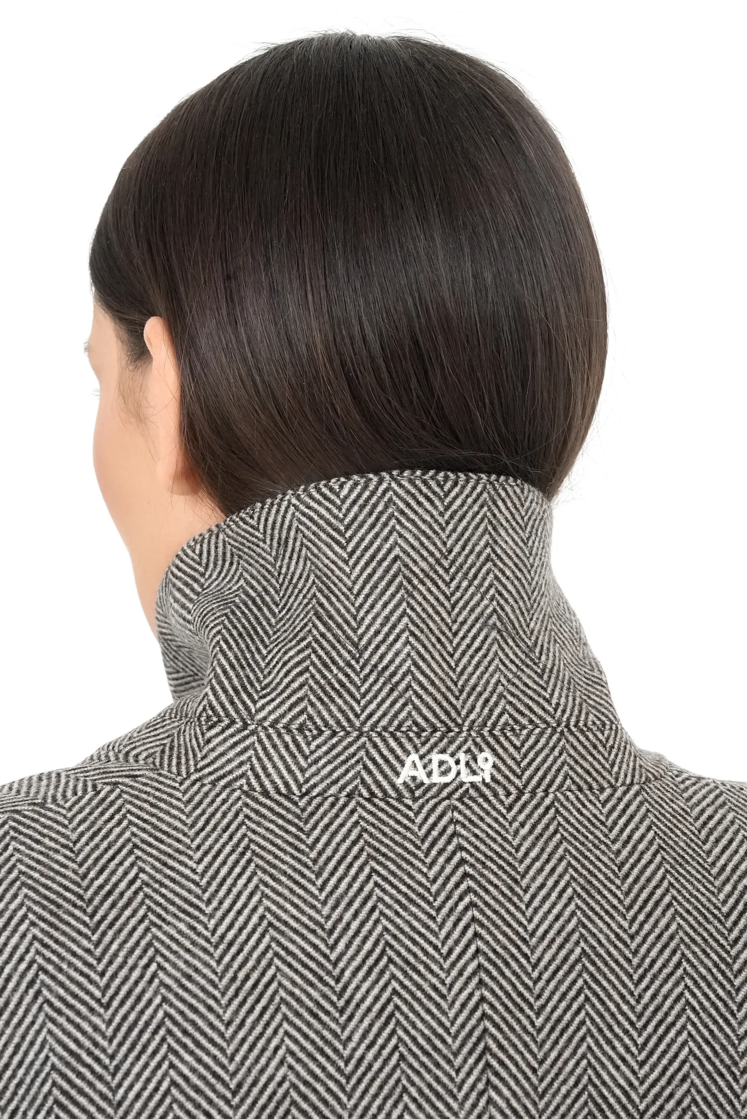 Пальто двубортное с втачным рукавом, с поясом в ёлочку шоколадного цвета фото 8