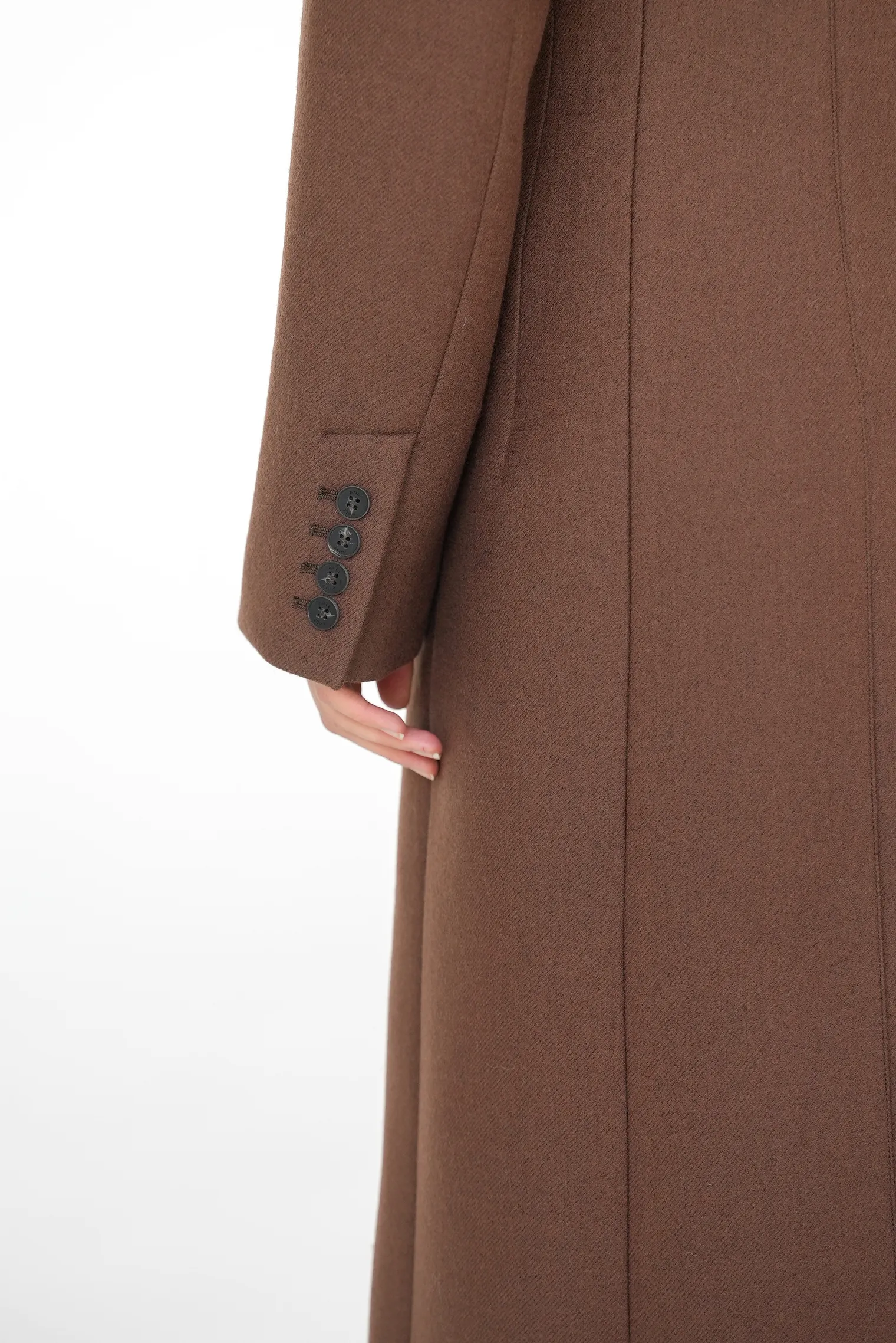 Пальто двубортное приталенное цвета корицы фото 10