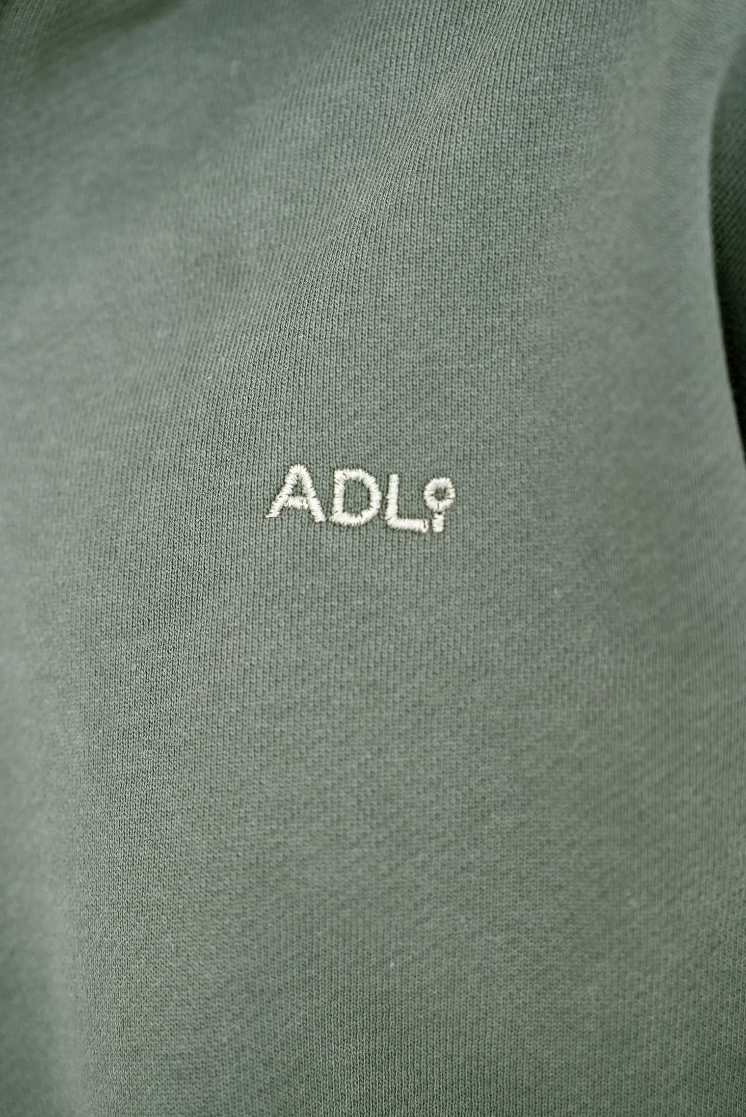 Худи из плотного хлопка на молнии цвета хаки фото 11