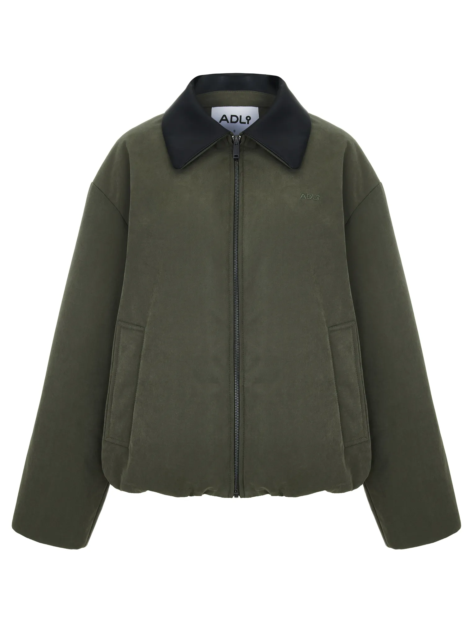 Бомбер прямого кроя со съёмным воротником цвета хаки фото 13