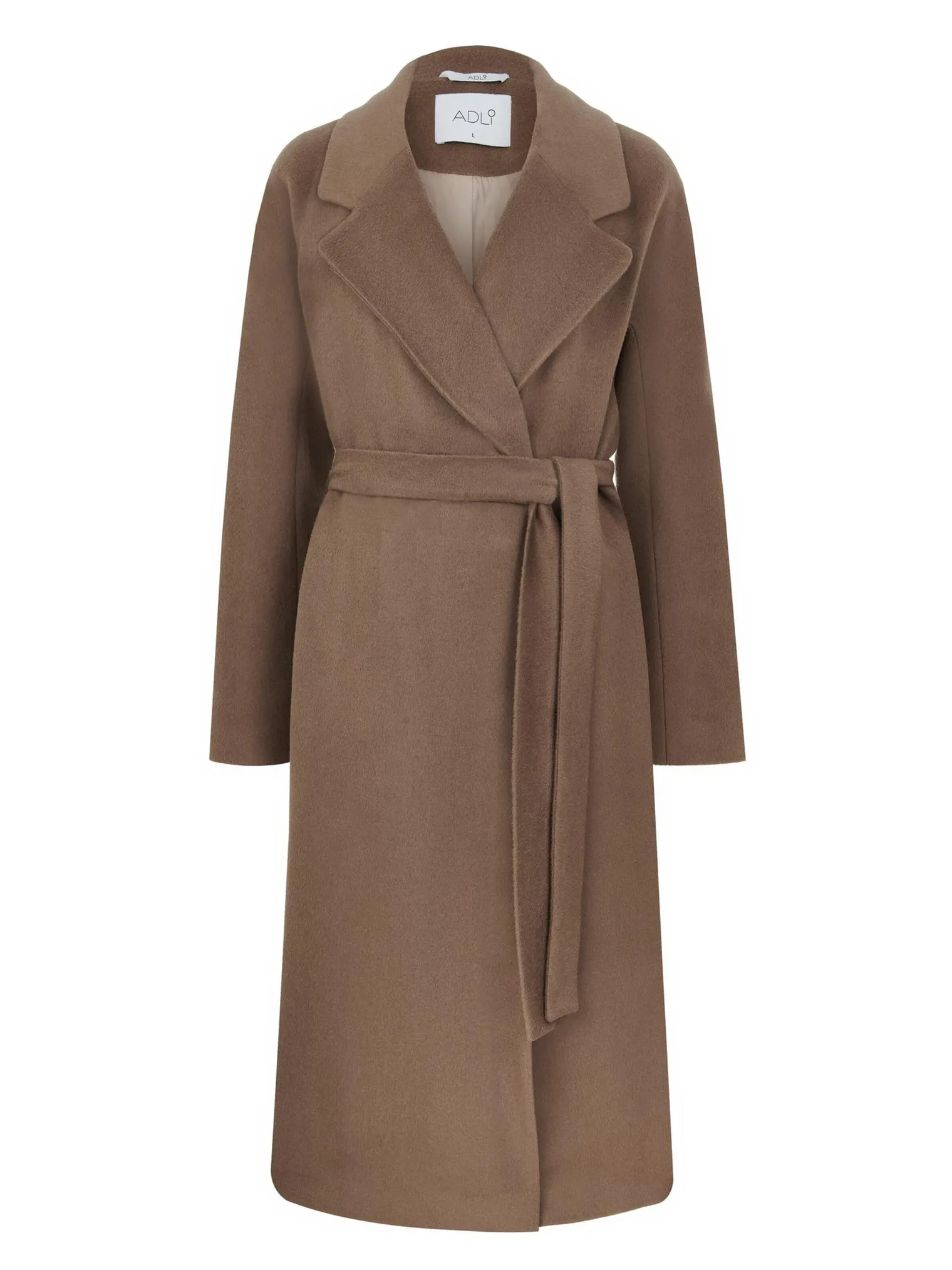 Пальто-халат с цельнокройным рукавом бежевого цвета фото 1