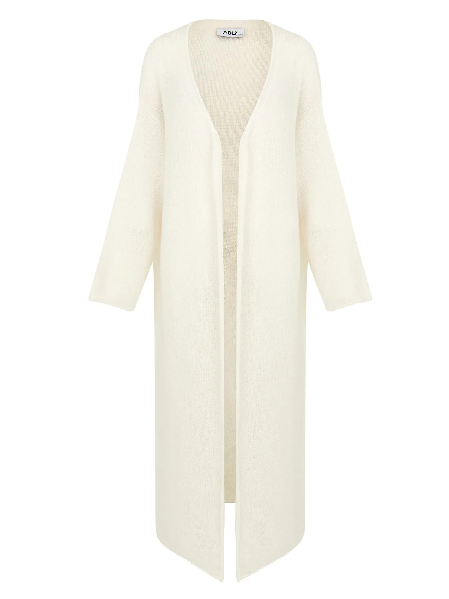 Кардиган миди ажурной вязки цвета тофу фото 7