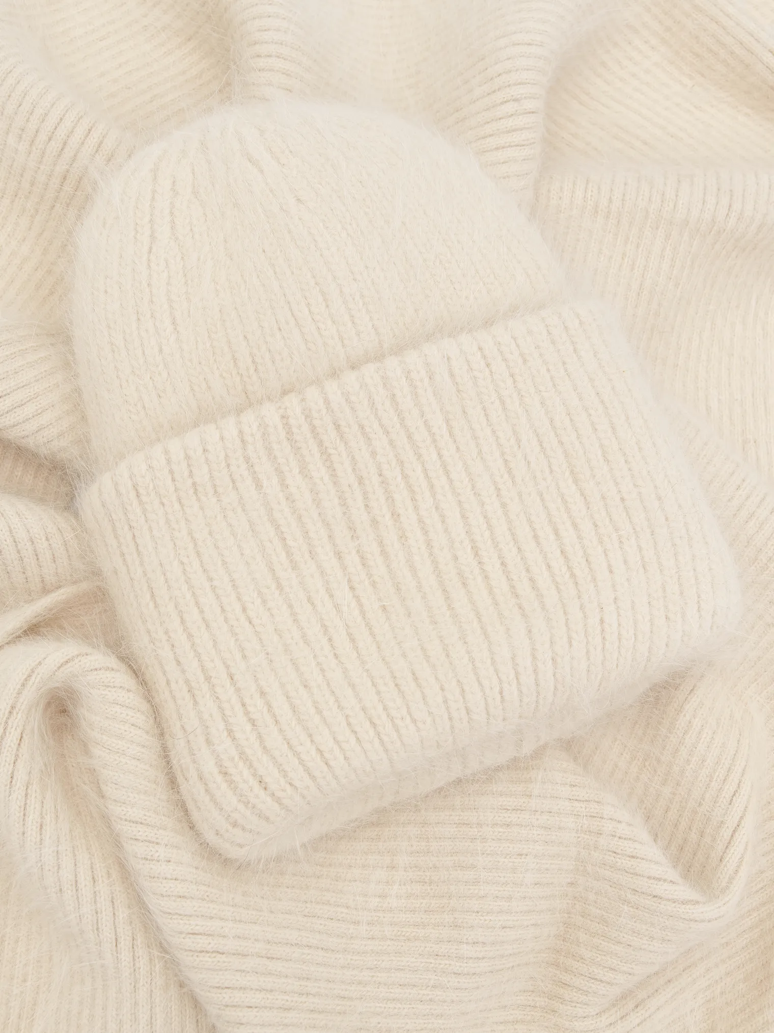 Шарф из ангоры молочного цвета фото 3