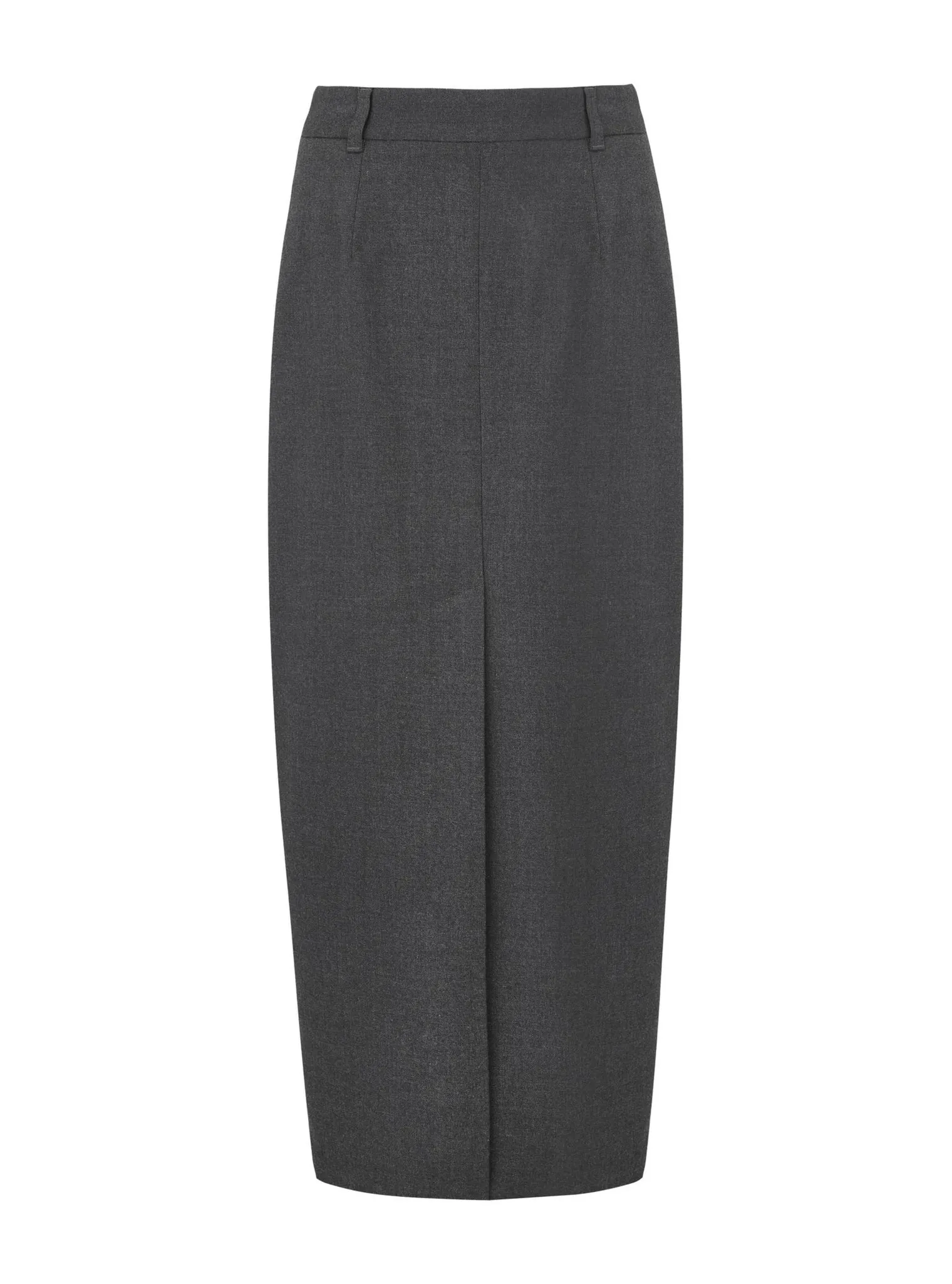 Юбка макси из шерсти графитового цвета фото 8