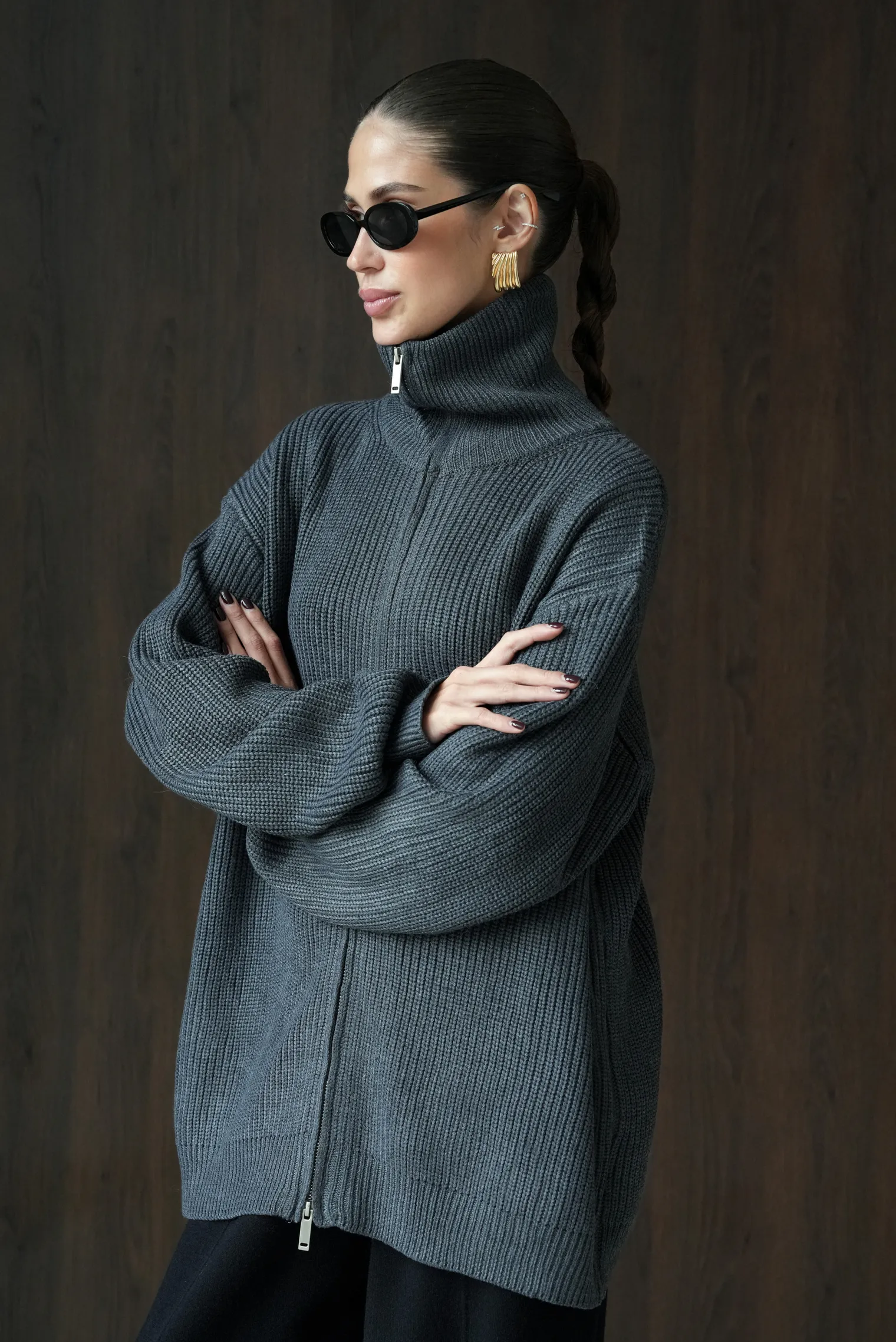 Кардиган Opaline графитового цвета фото 10