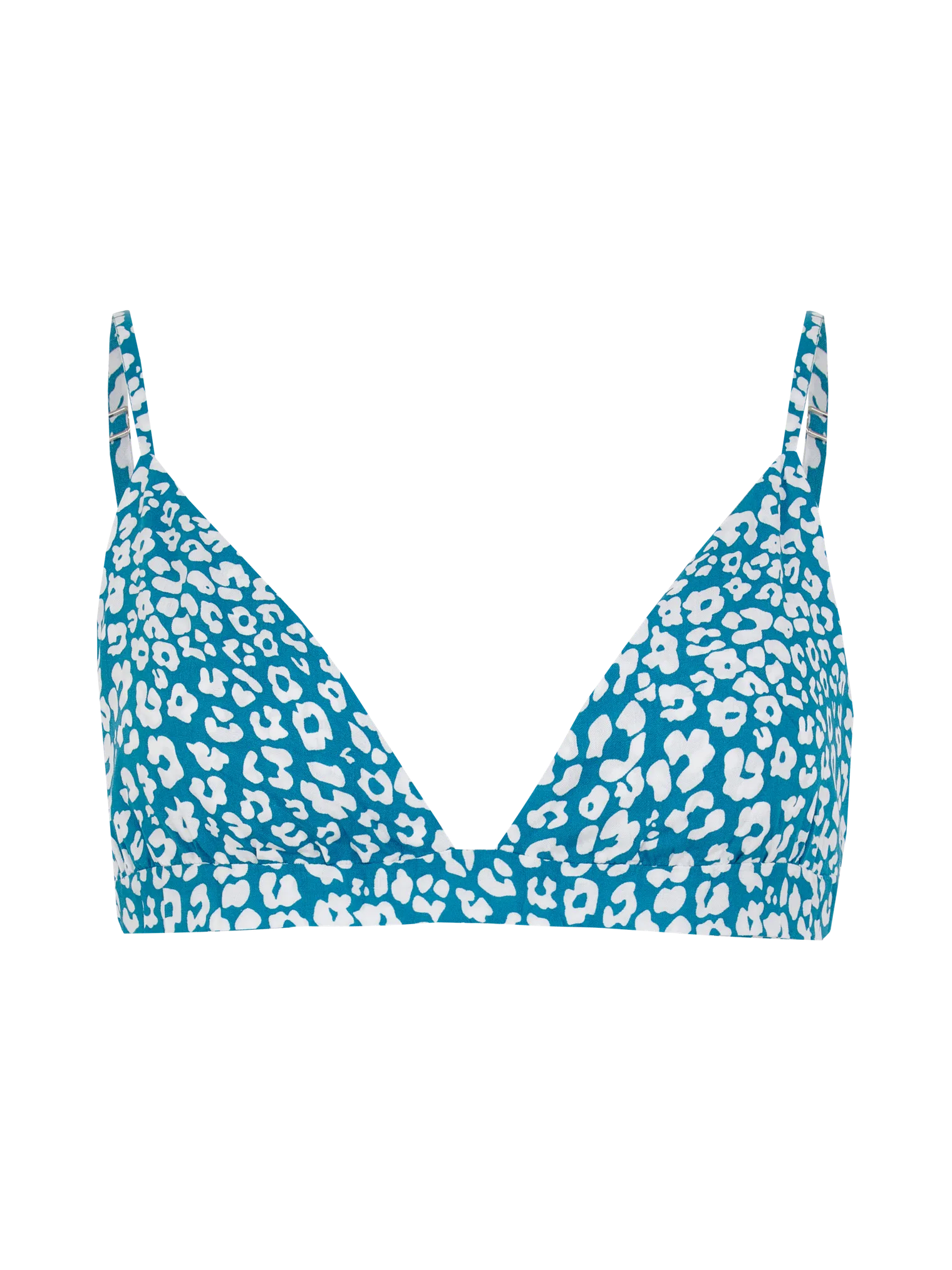 Костюм из хлопка: рубашка, брюки, топ с принтом в цвете бирюзово/белый фото 2