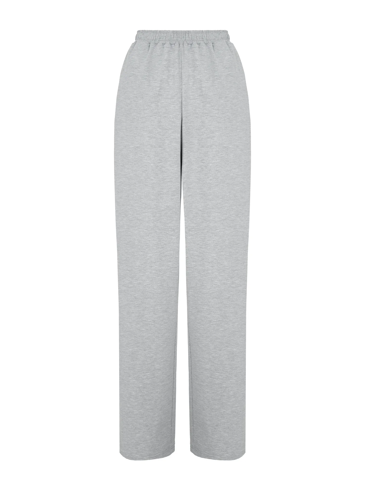 Брюки свободного кроя на резинке цвета серый меланж фото 1