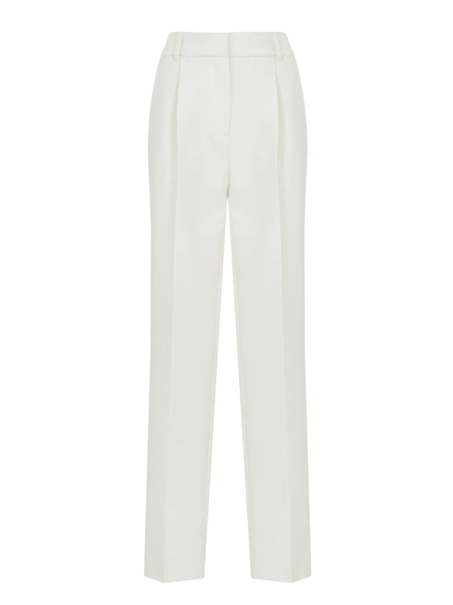 Брюки с завышенной талией цвета тофу фото 6