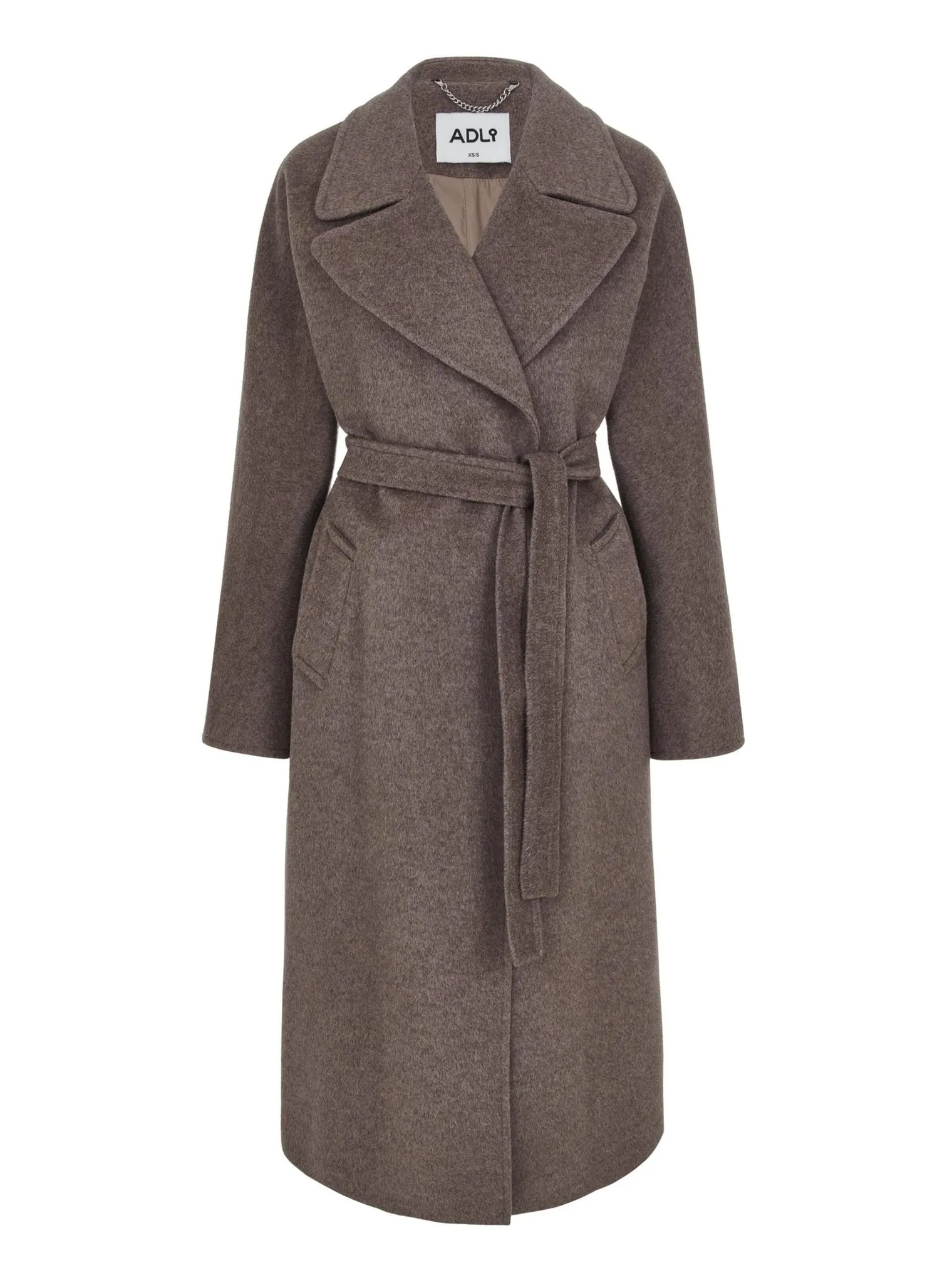 Пальто-халат с цельнокройным рукавом кофейного цвета фото 8