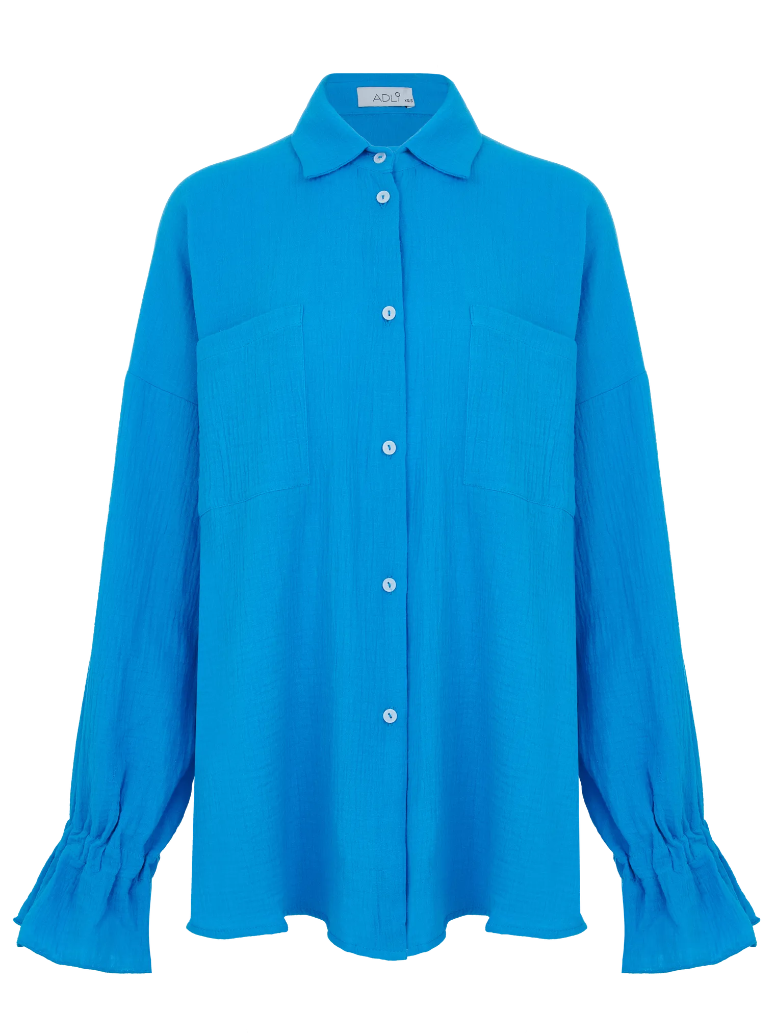 Костюм из муслина: рубашка, шорты цвета аквамарин фото 3