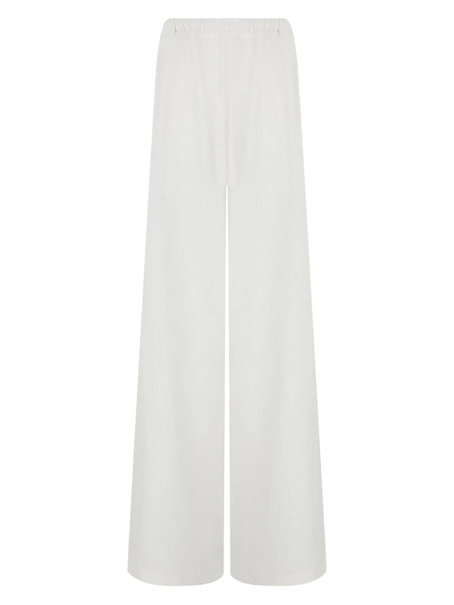 Брюки прямого кроя изо льна цвета тофу фото 8