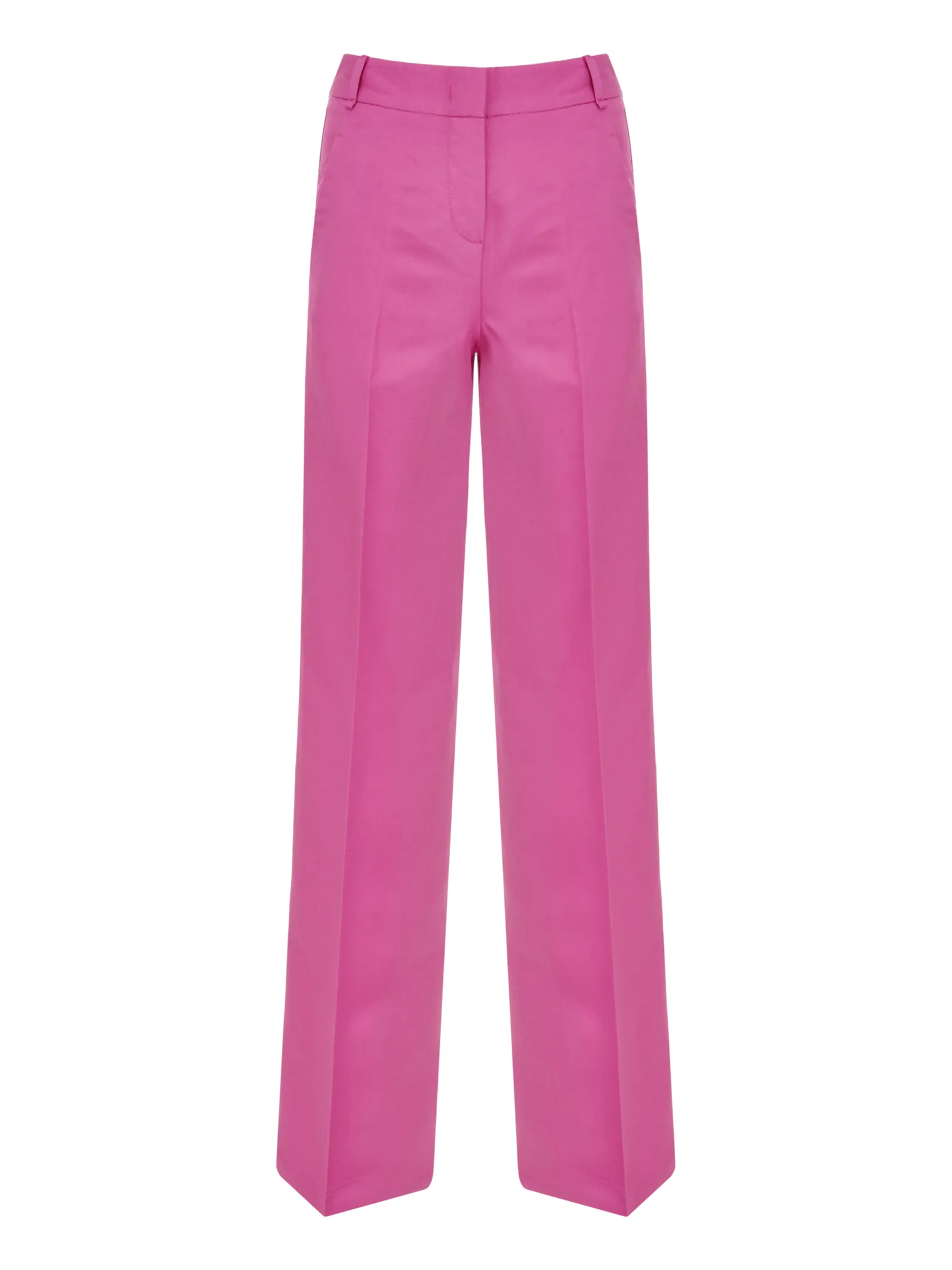 Брюки широкого кроя с завышенной талией цвета фуксии фото 1