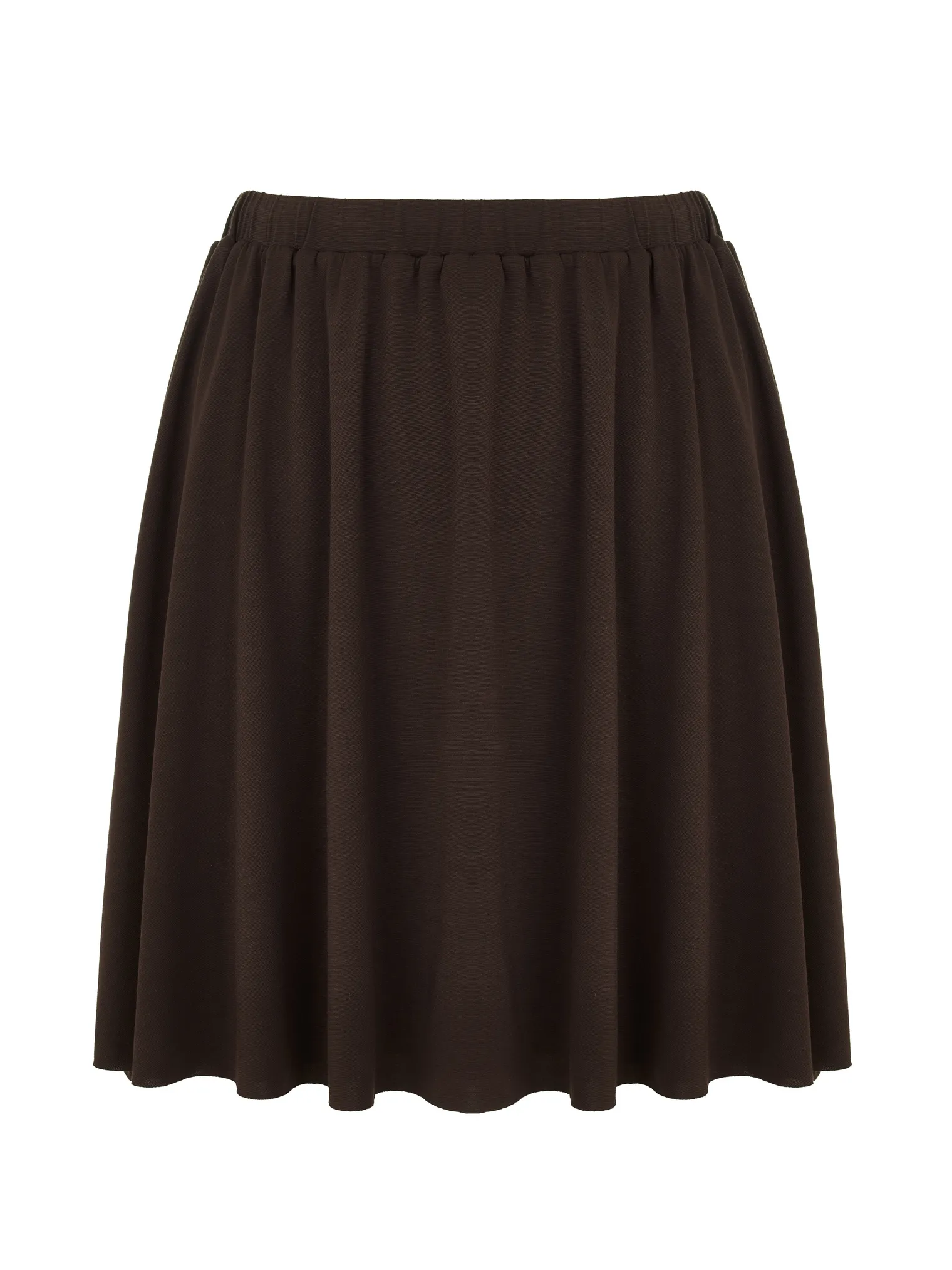 Юбка мини из трикотажа цвета горький шоколад фото 1