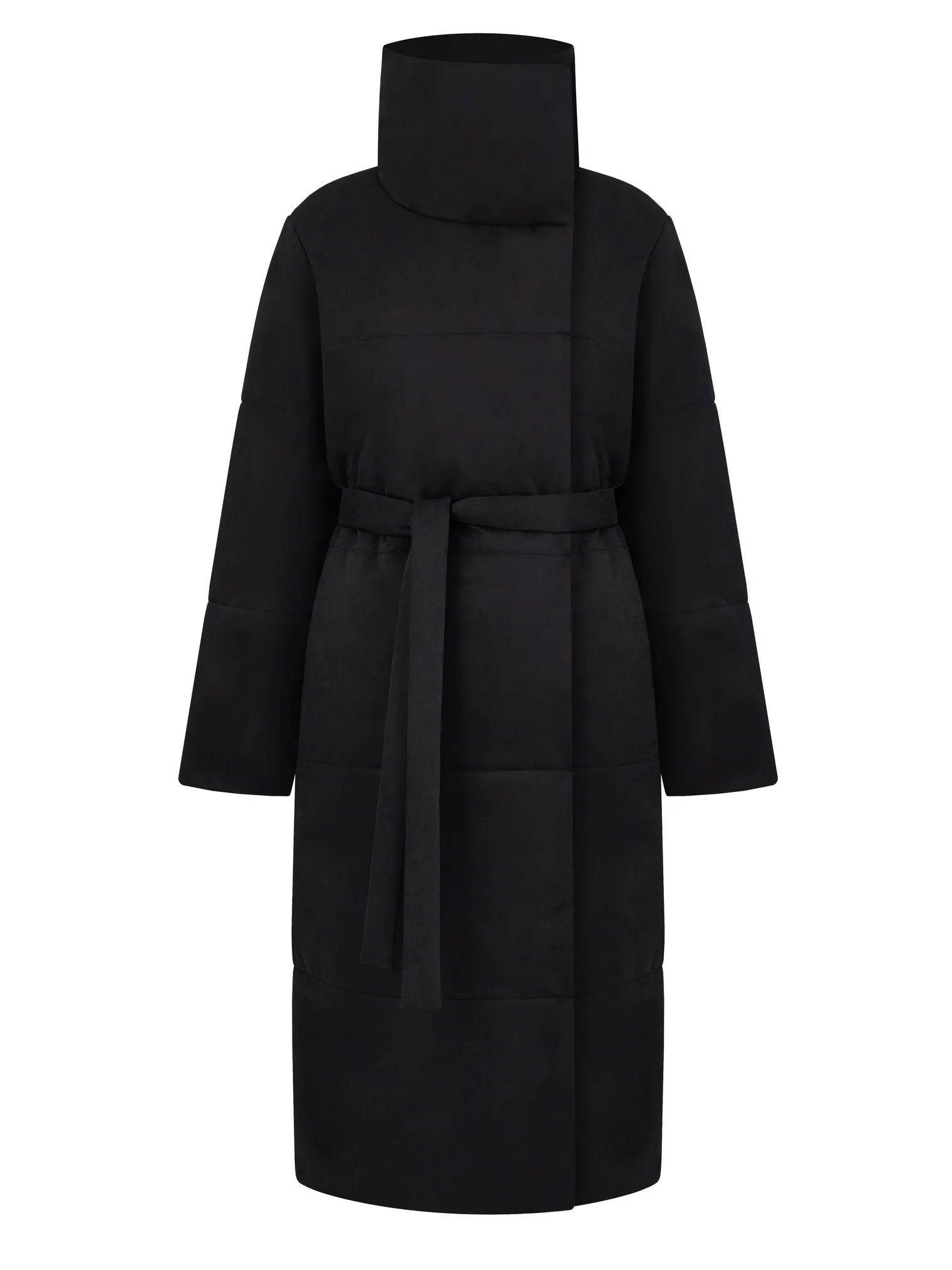 Пальто утепленное чёрного цвета фото 9