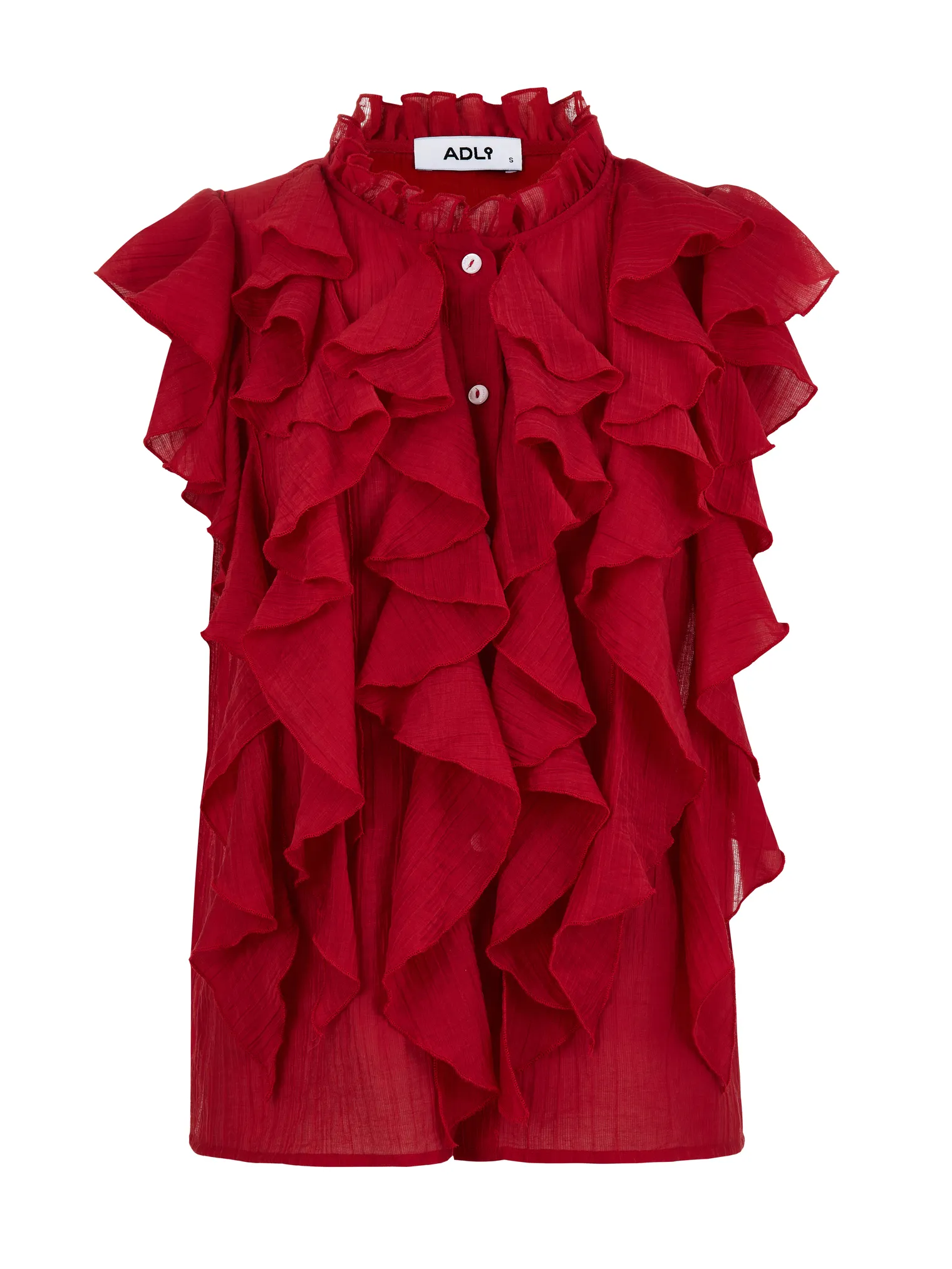 Блуза из жатой ткани красного цвета фото 8