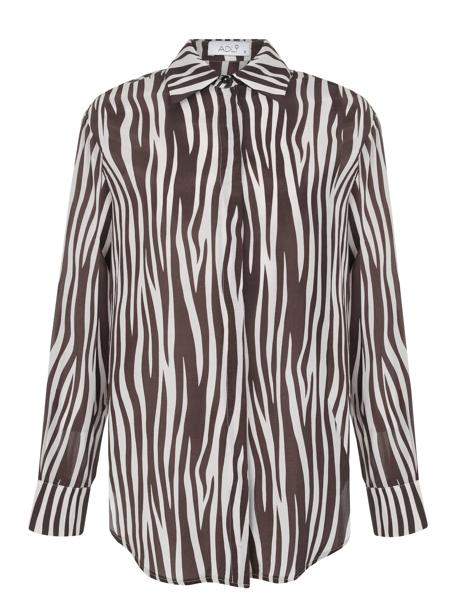 Рубашка из струящейся ткани в цвете шоколадный/молочный фото 1