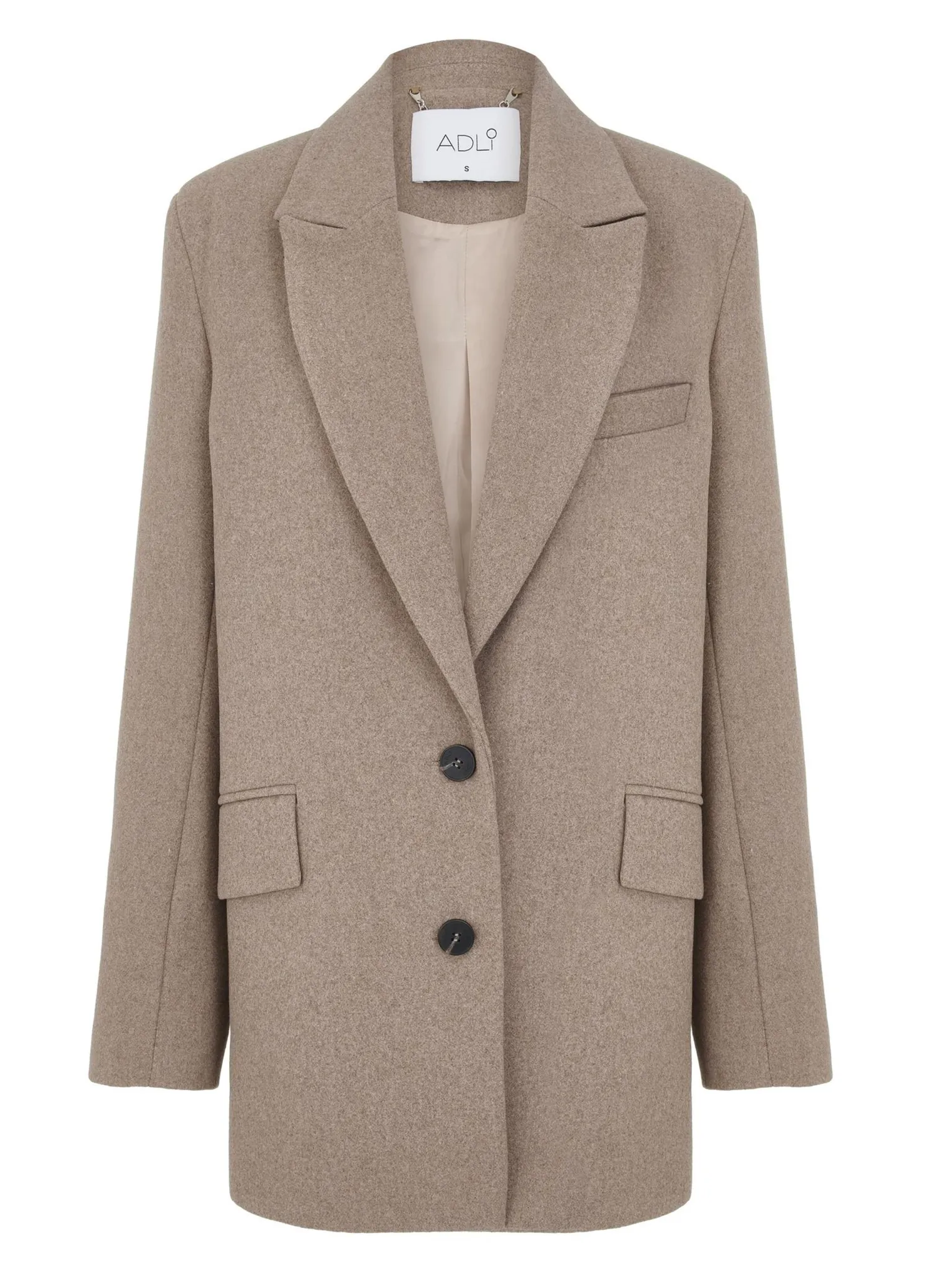 Пальто-жакет однобортное бежевого цвета фото 9