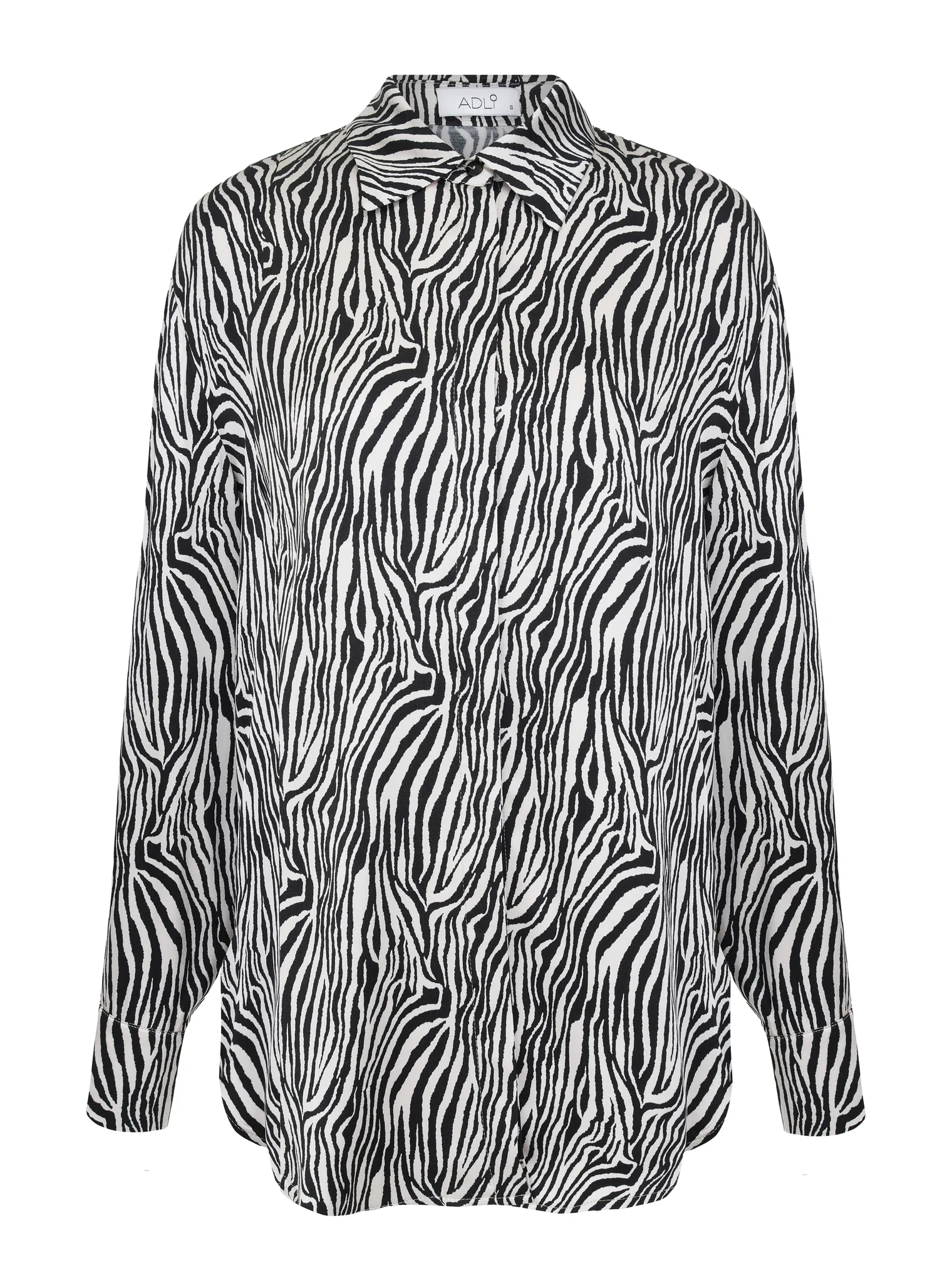 Рубашка из струящейся ткани в цвете чёрный/молочный фото 1