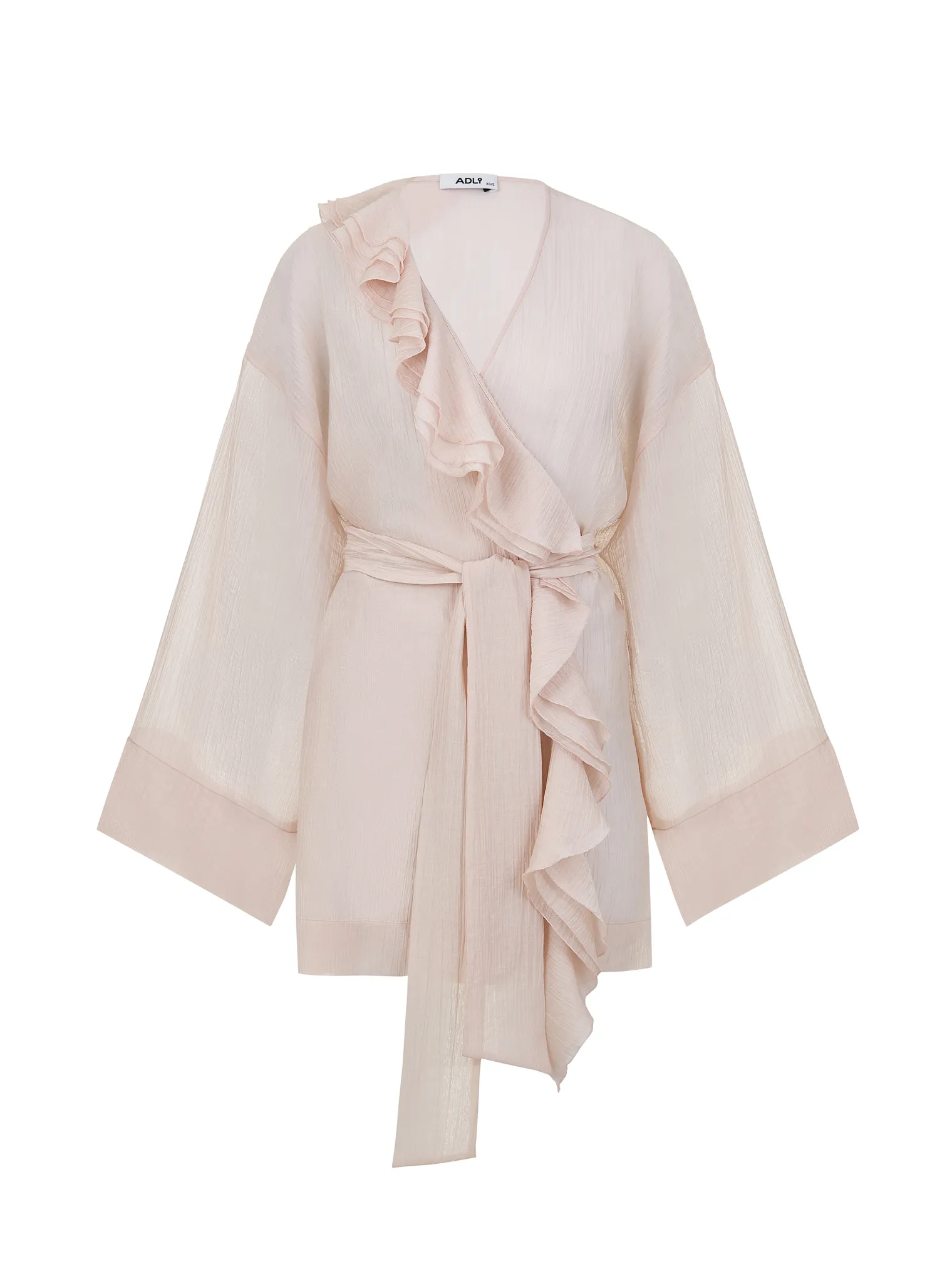 Блуза с запахом из жатой ткани пыльно-розового цвета фото 8