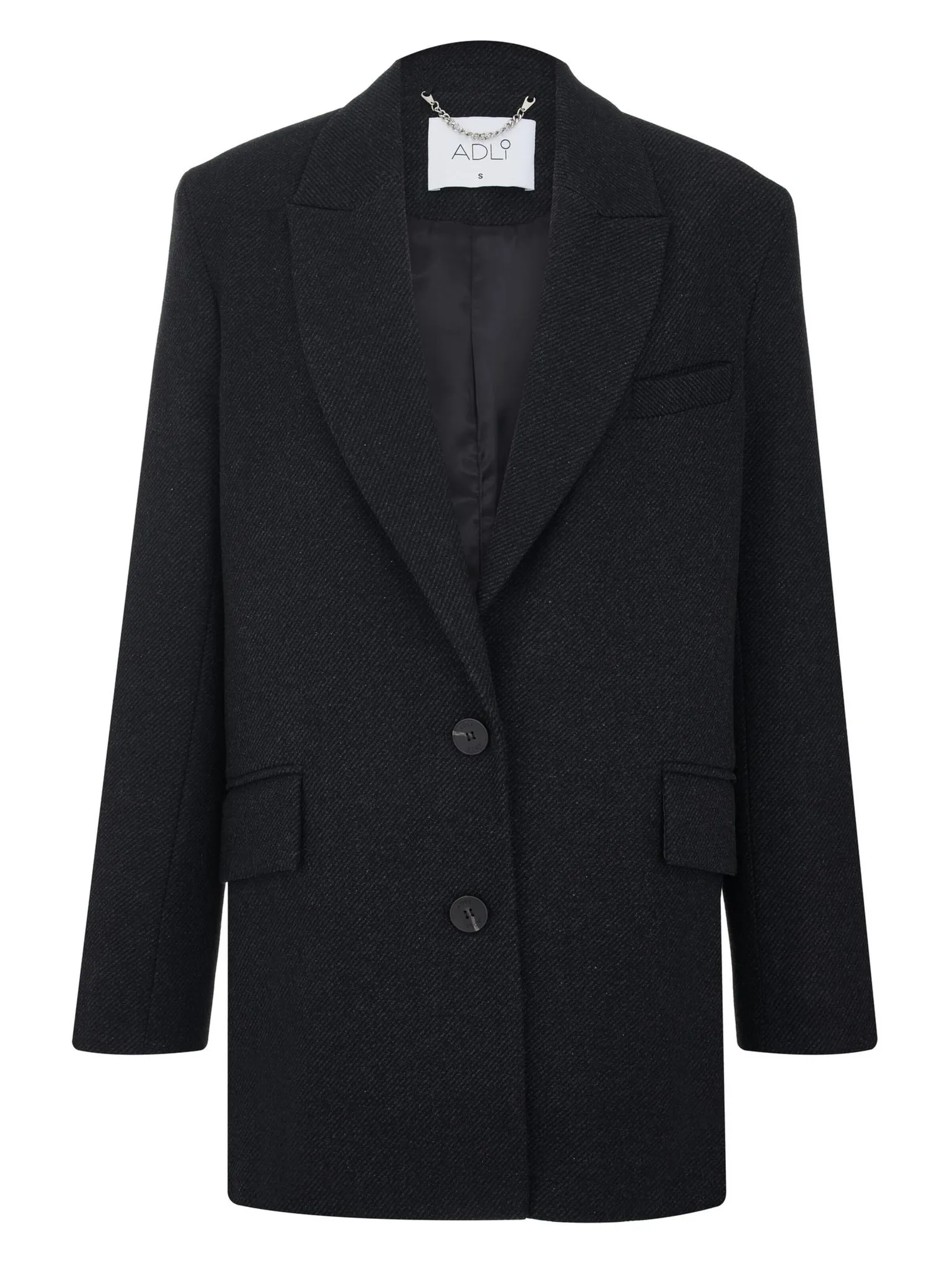 Пальто-жакет однобортное в цвете чёрный/графит фото 9