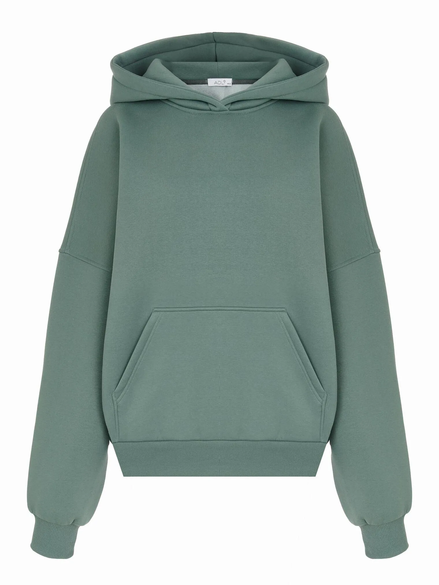 Худи свободного кроя с капюшоном цвета полынь фото 1