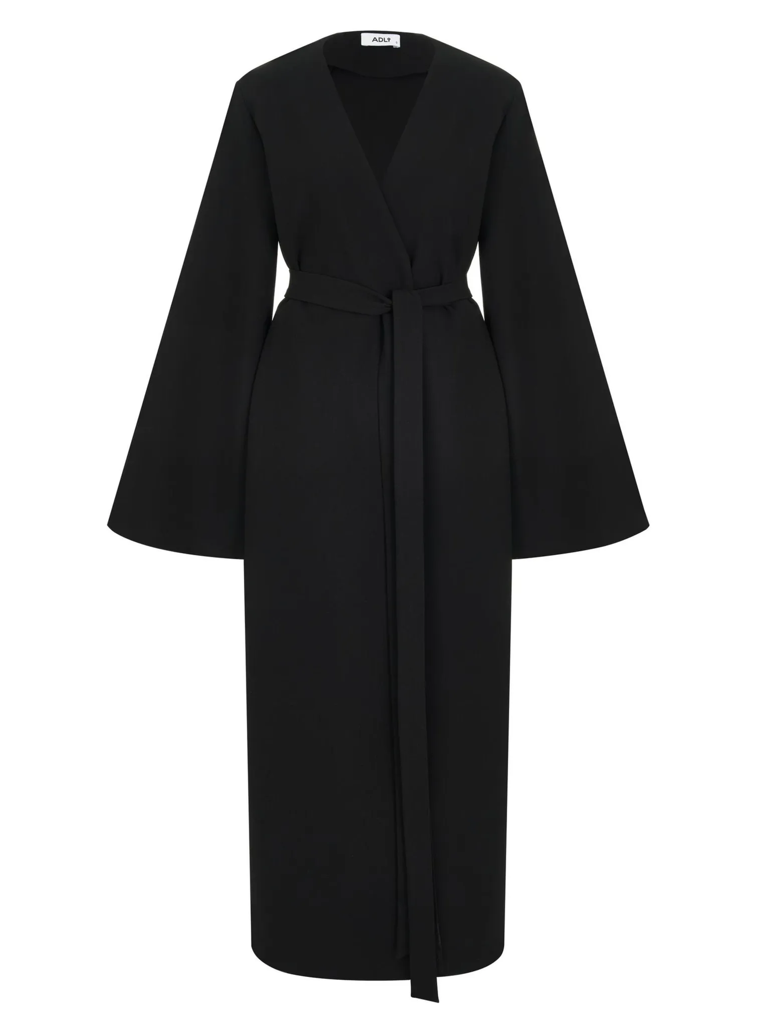 Платье миди с поясом чёрного цвета фото 1