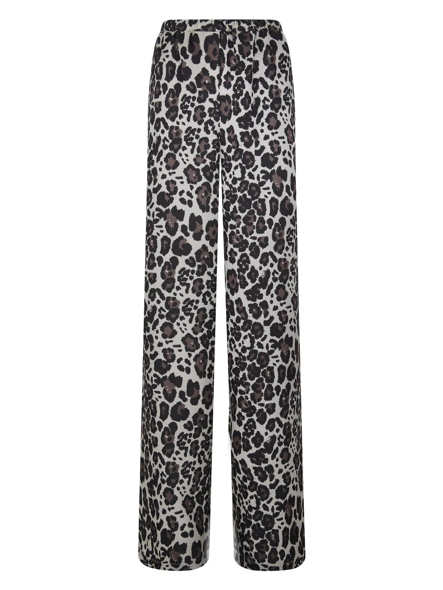 Брюки свободного кроя на резинке цвета леопардовый принт фото 1