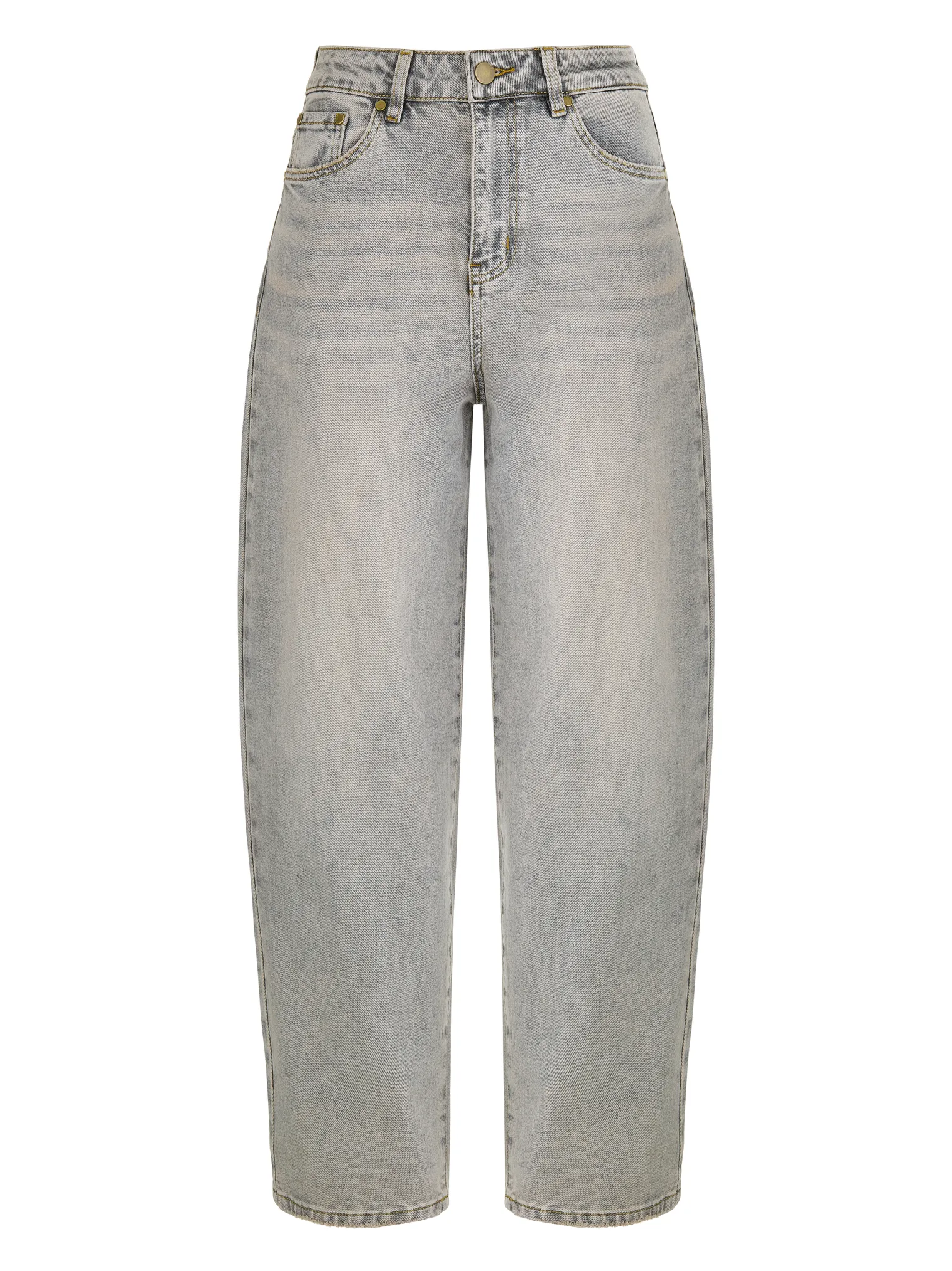 Джинсы свободного кроя в винтажном стиле серого цвета фото 8