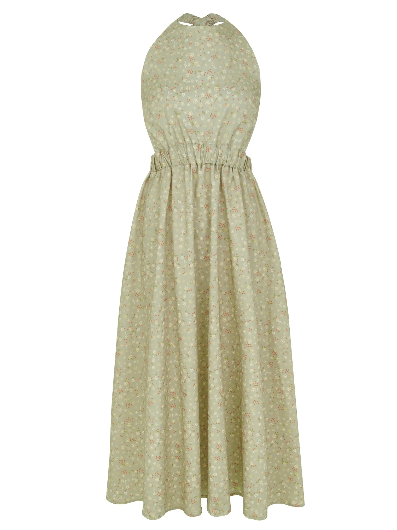 Платье миди с открытой спиной бежевого цвета фото 1