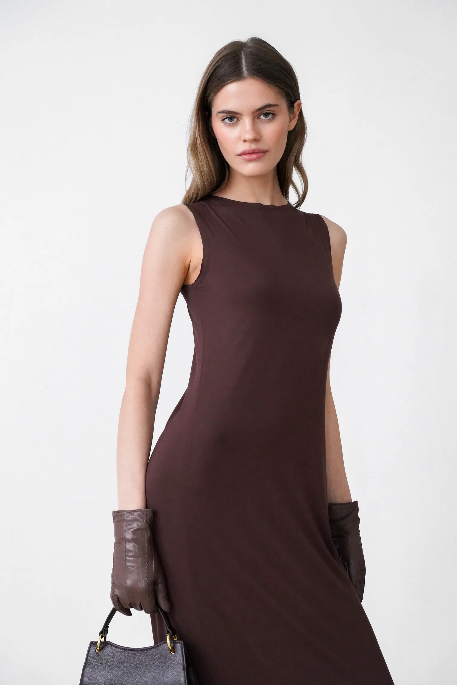 Платье макси цвета горький шоколад фото 6