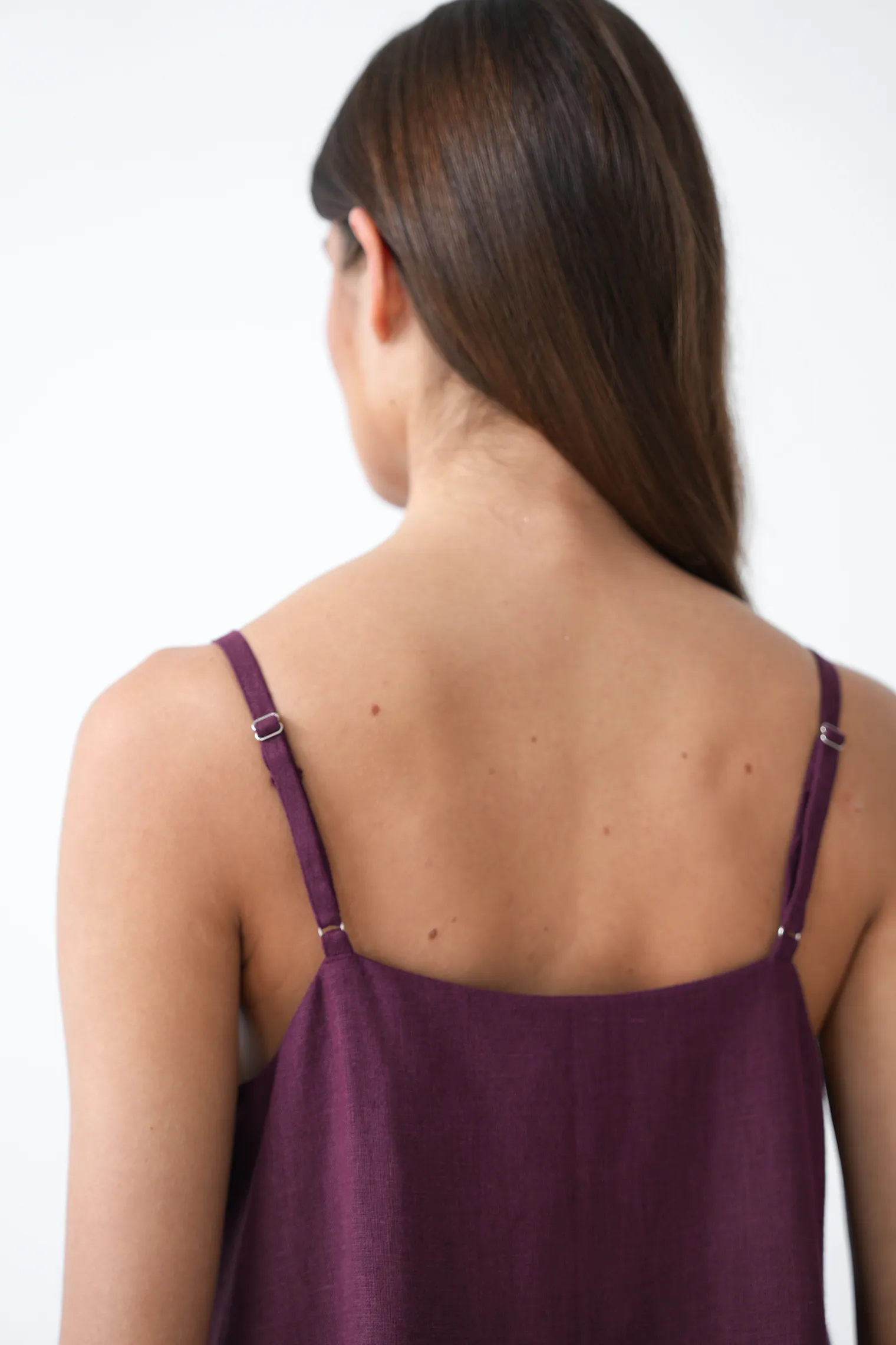 Сарафан изо льна цвета инжир фото 6