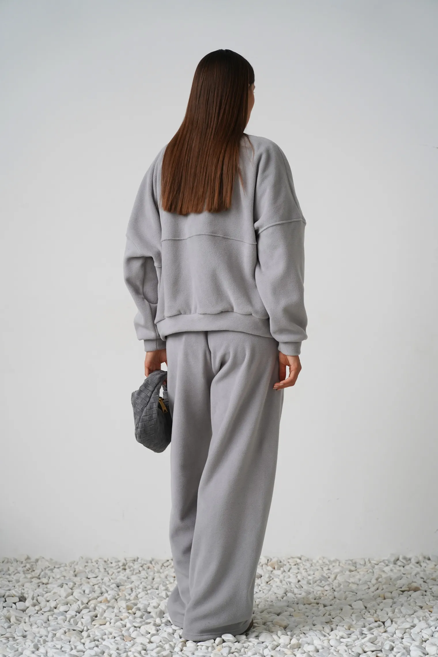 Свитшот на молнии из флиса пепельного цвета фото 4