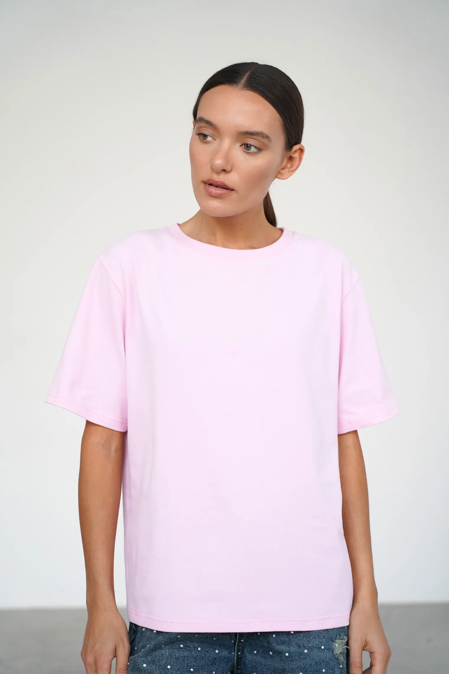 Футболка свободного кроя цвета пион фото 1