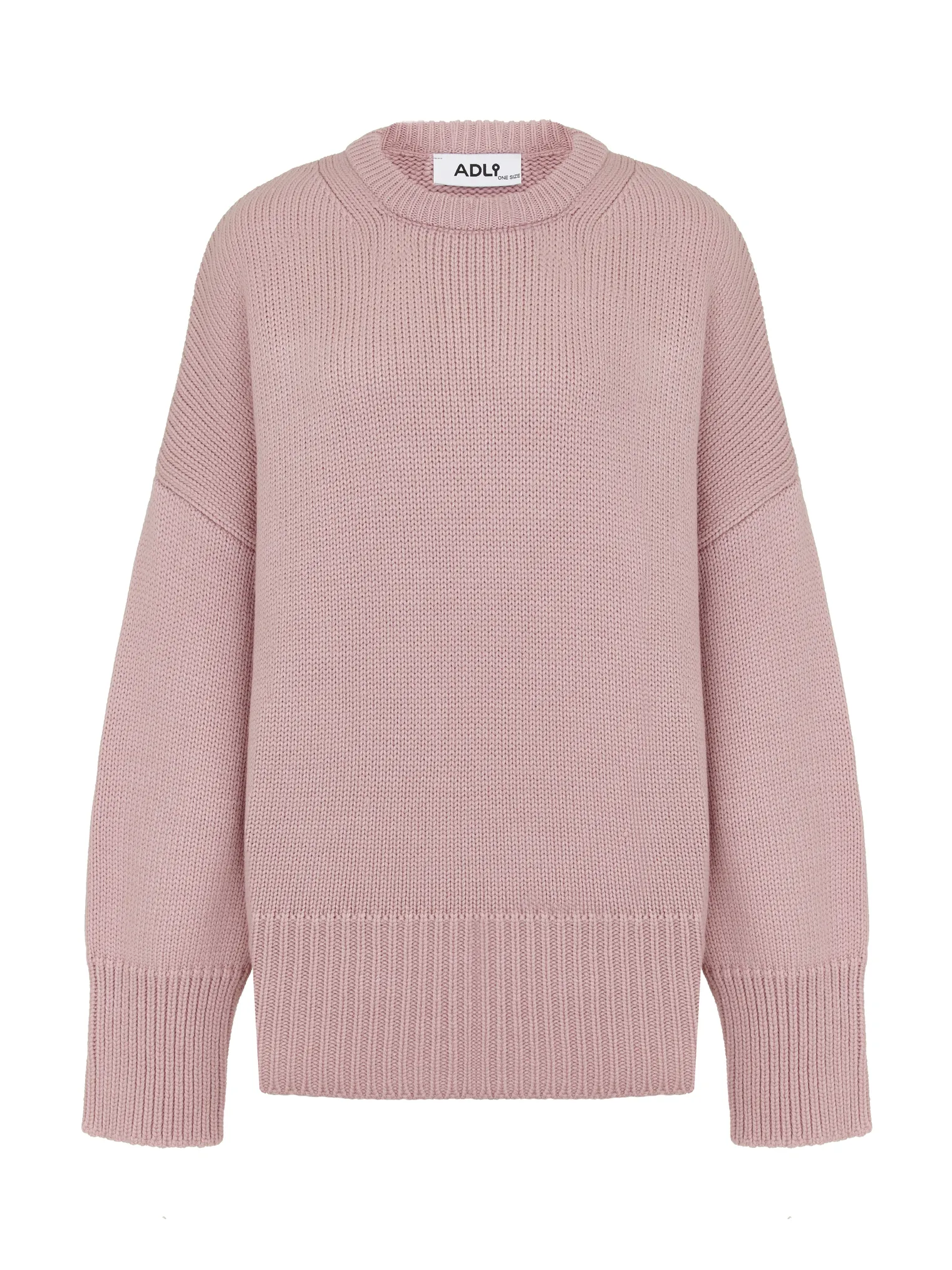 Джемпер крупной вязки с низким воротником пыльно-розового цвета фото 8