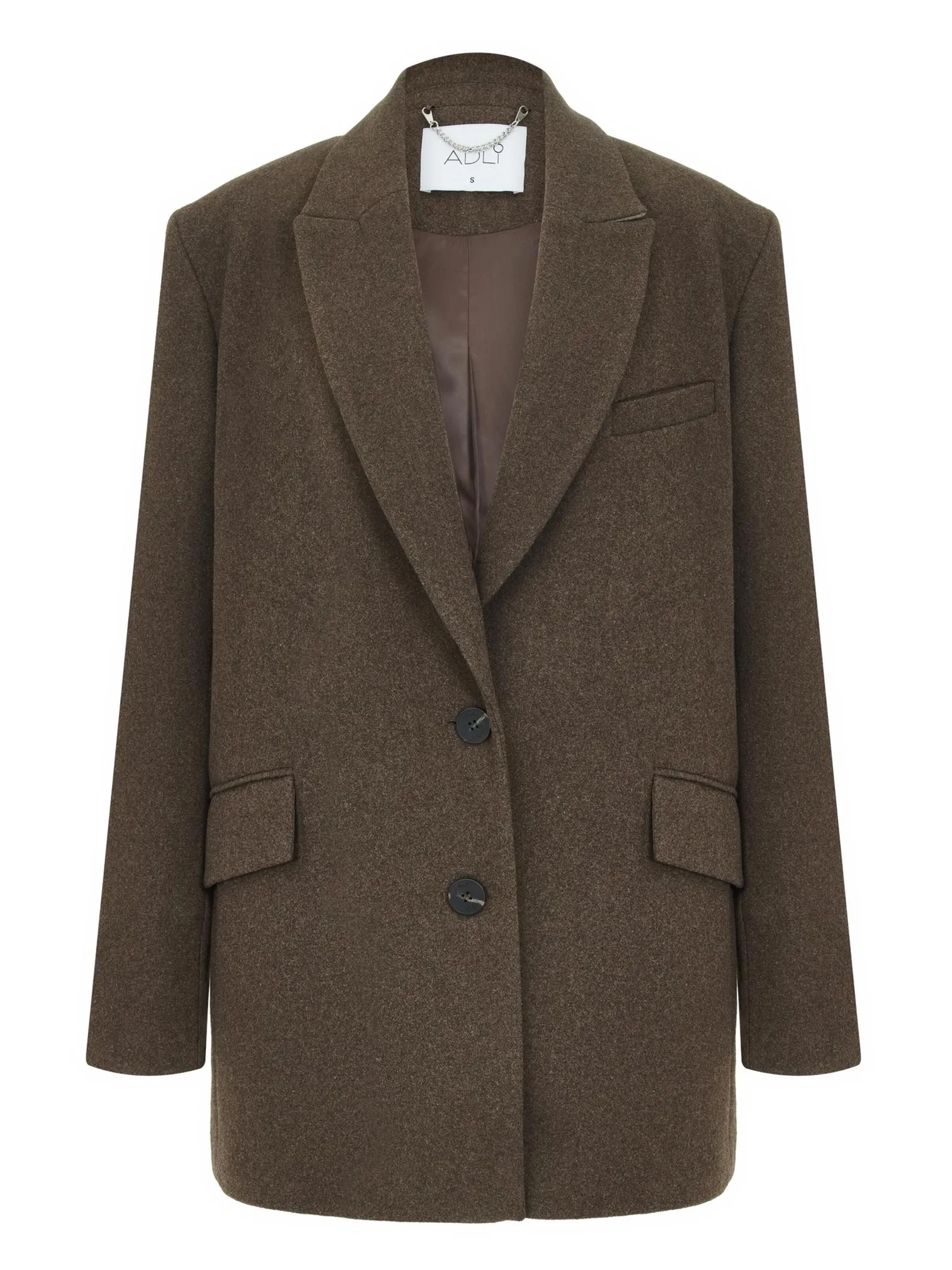 Пальто-жакет однобортное шоколадного цвета фото 8