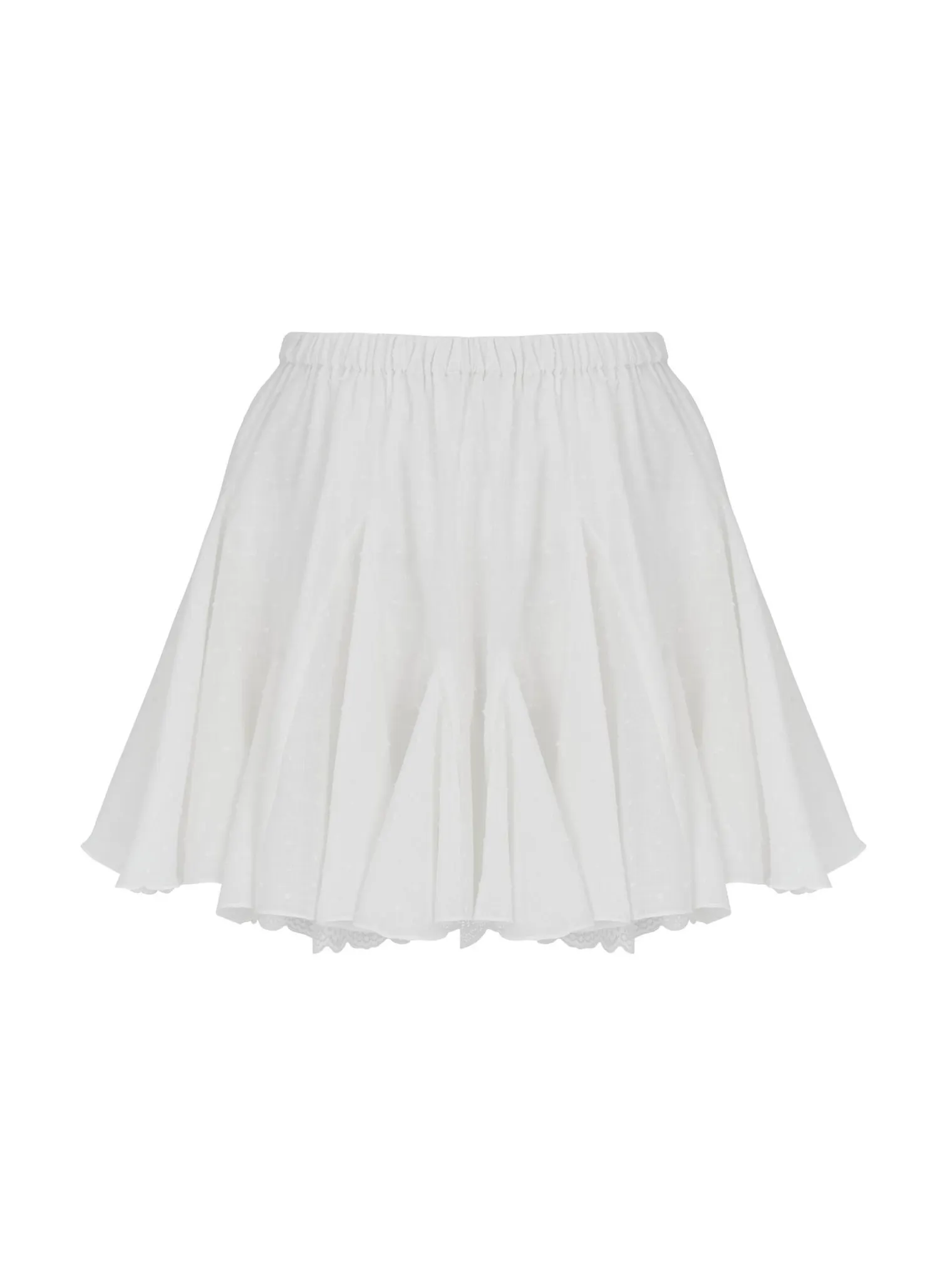 Юбка мини с клиньями цвета тофу фото 1