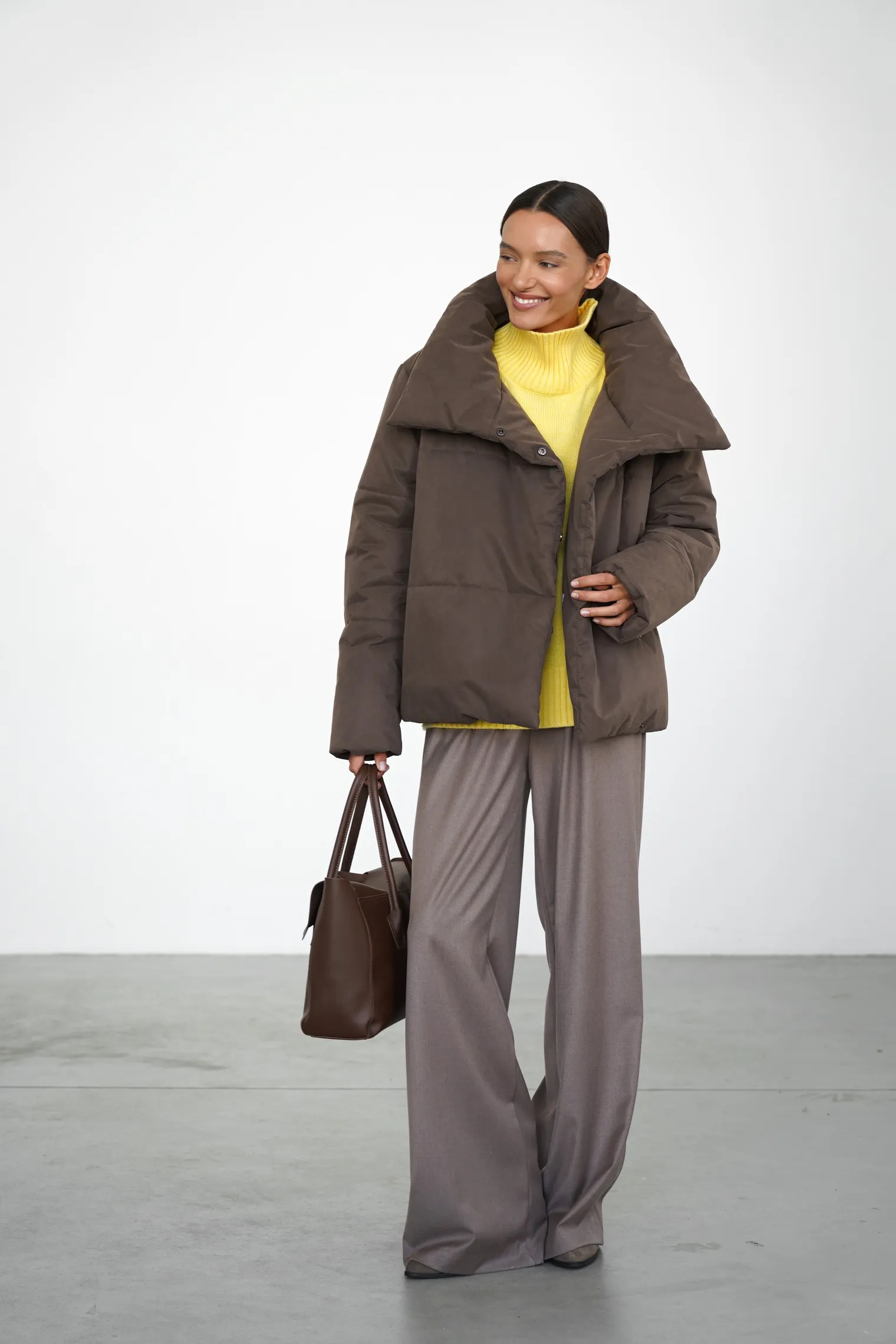 Куртка утепленная шоколадного цвета фото 8