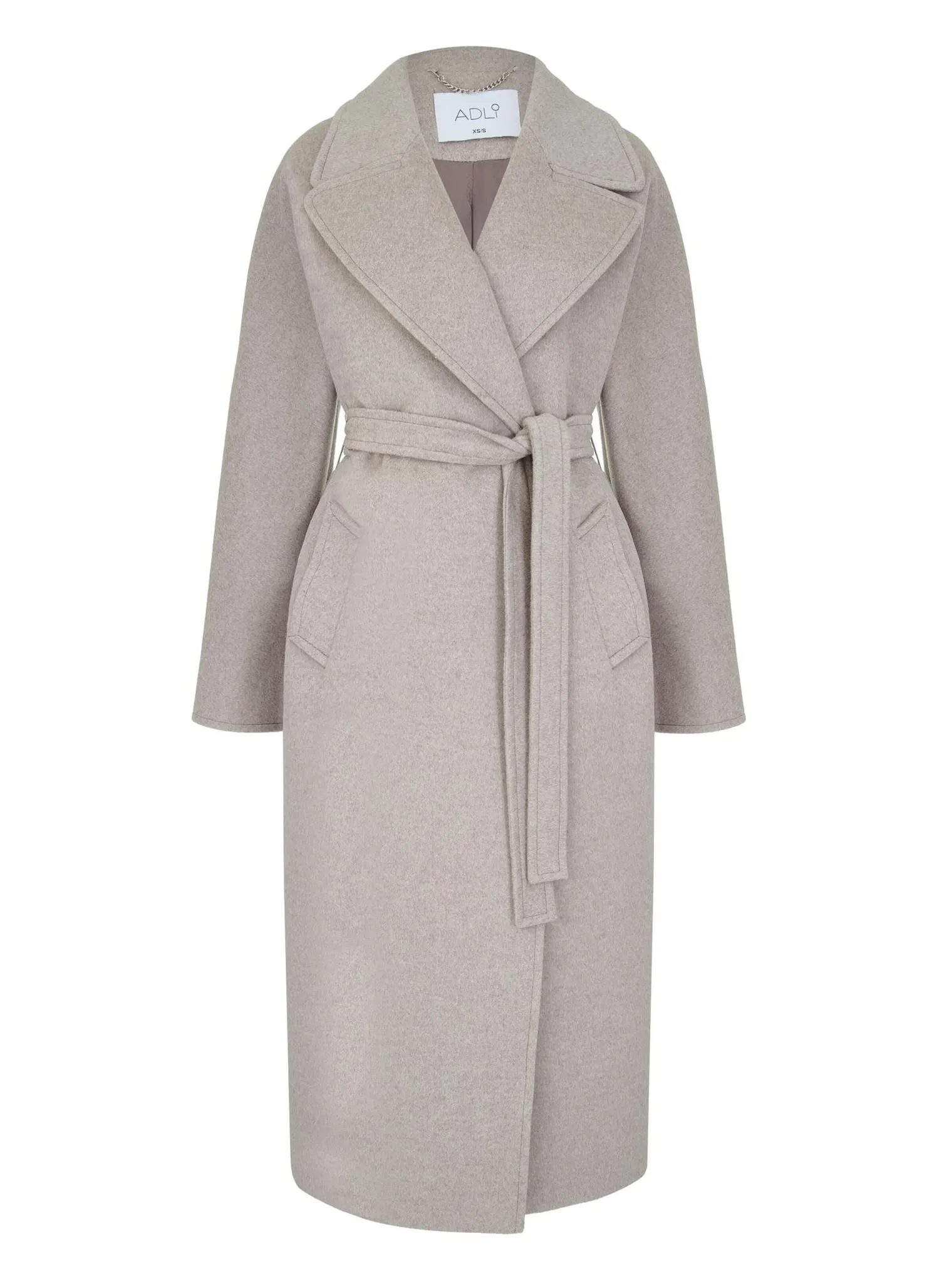 Пальто-халат с цельнокройным рукавом цвета капучино фото 8