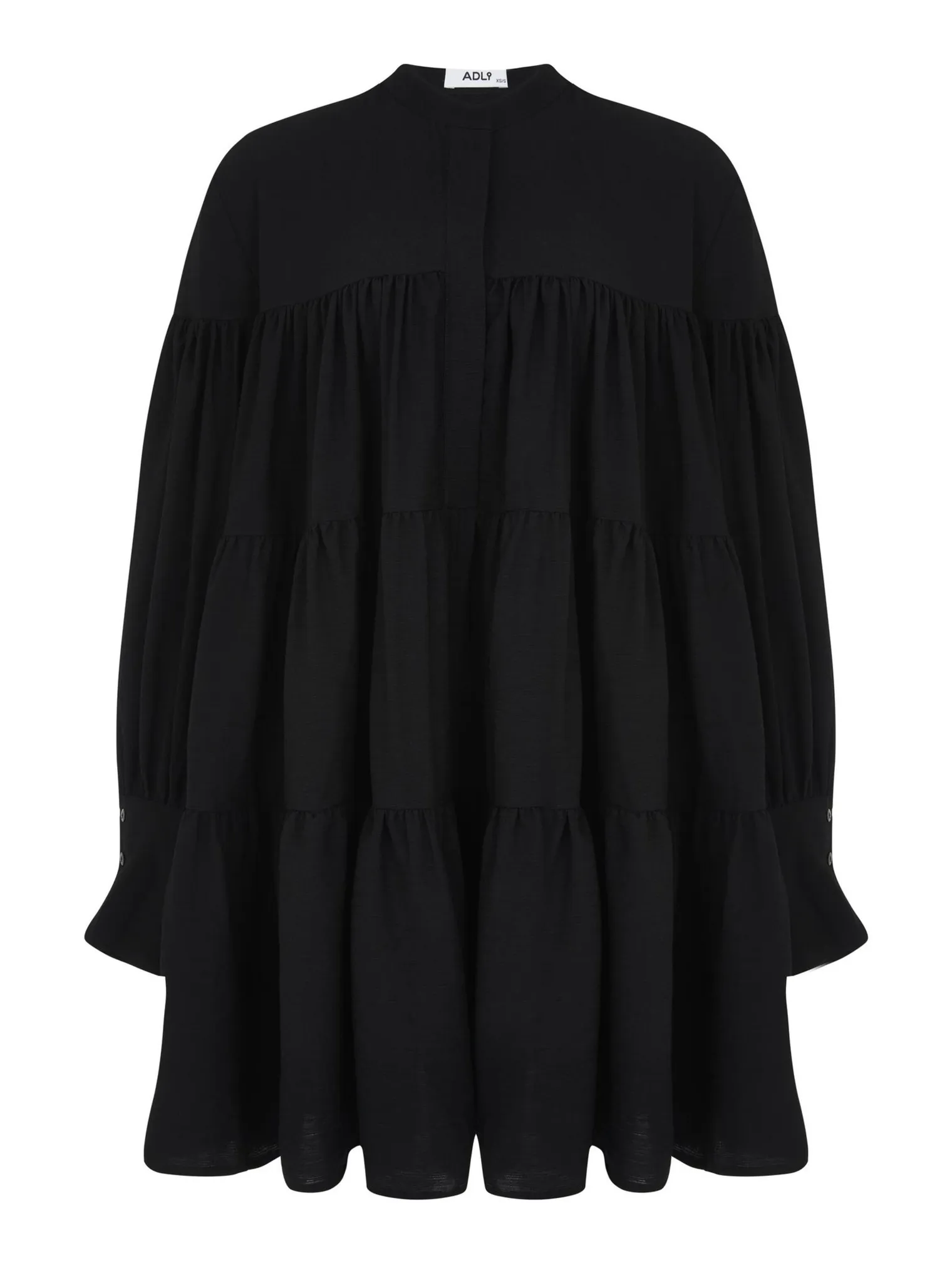 Платье свободного кроя ярусное чёрного цвета фото 9