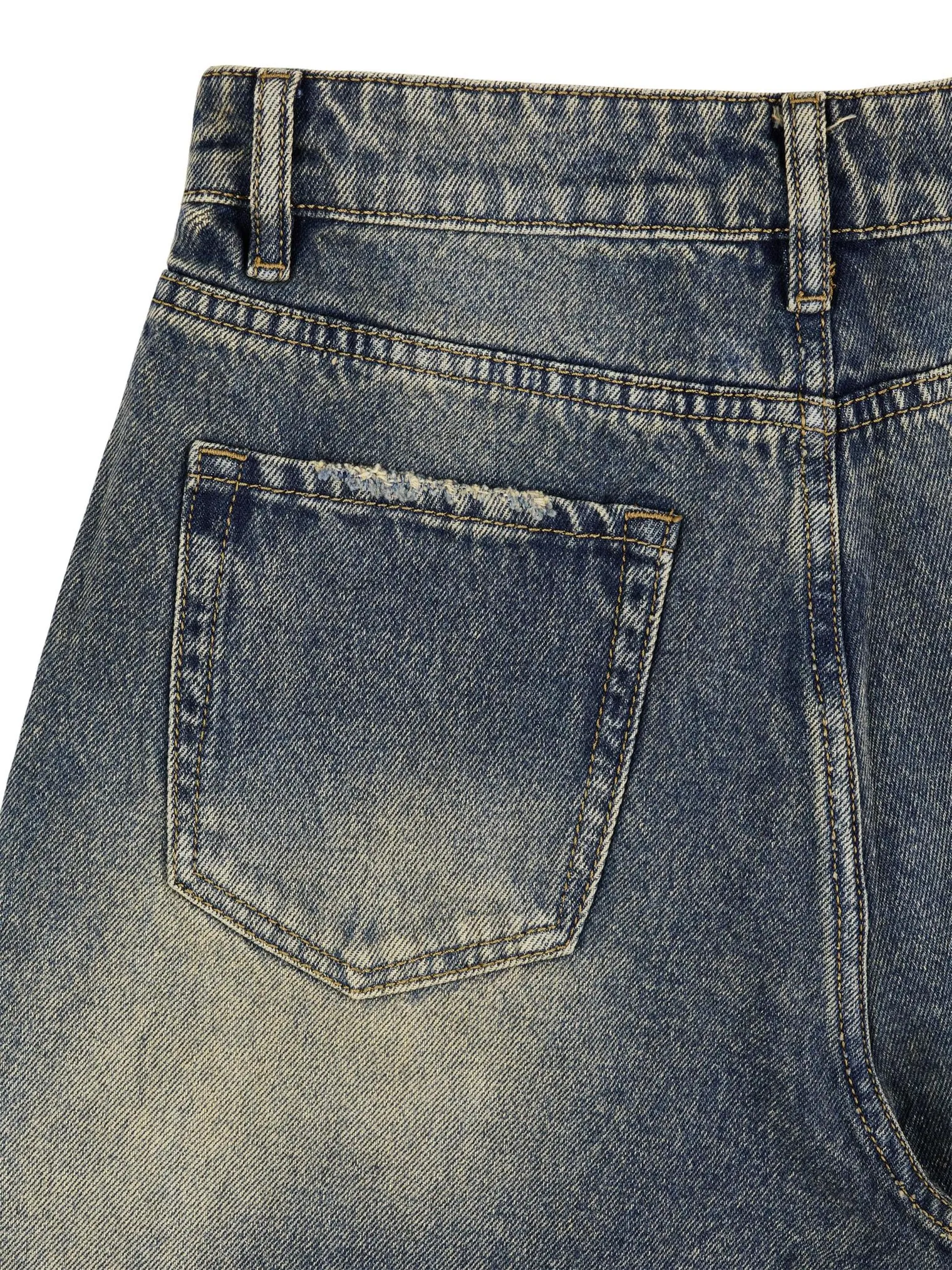 Джинсы свободного кроя в винтажном стиле синего цвета фото 9