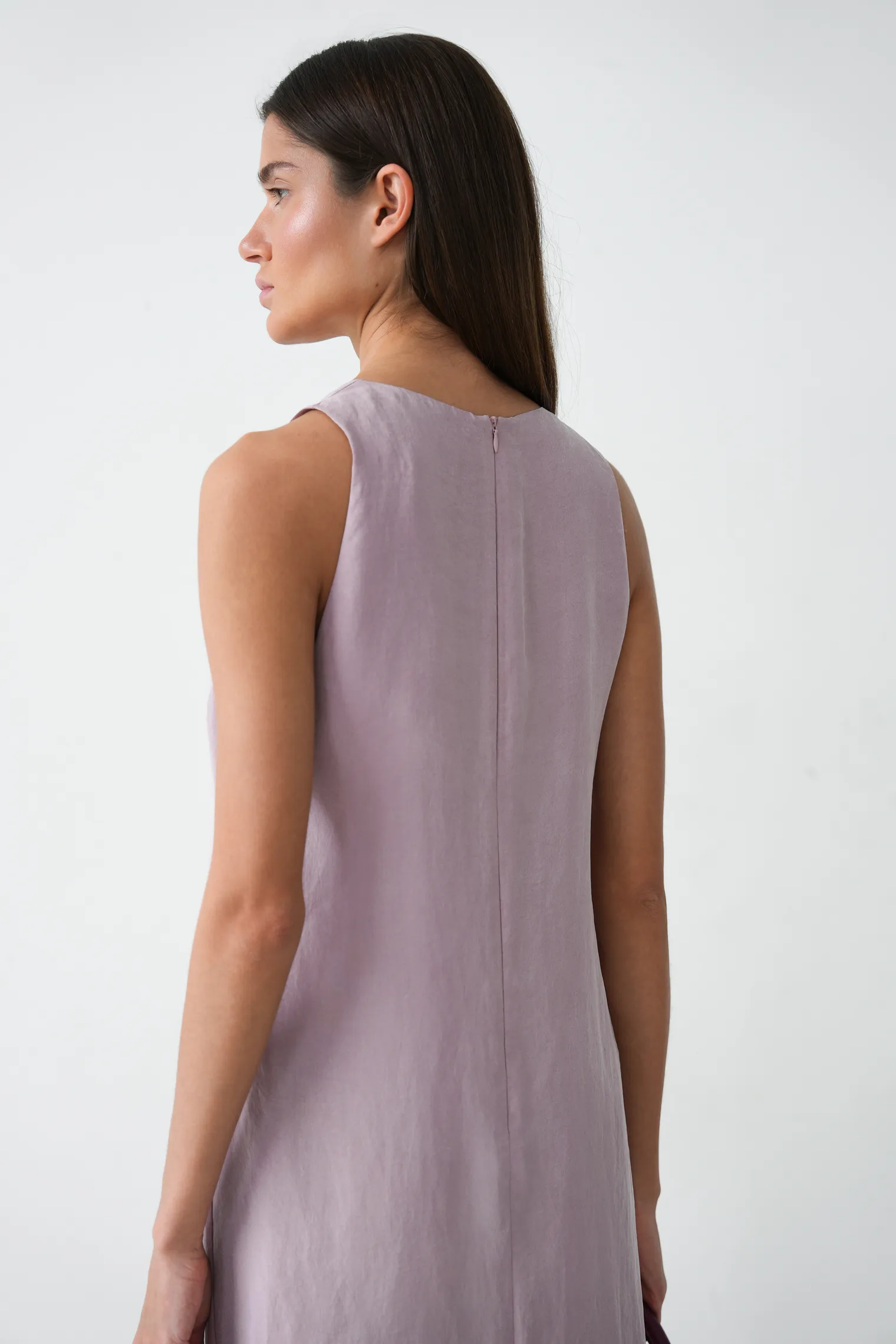 Платье-халтер из вискозы пыльно-розового цвета фото 6