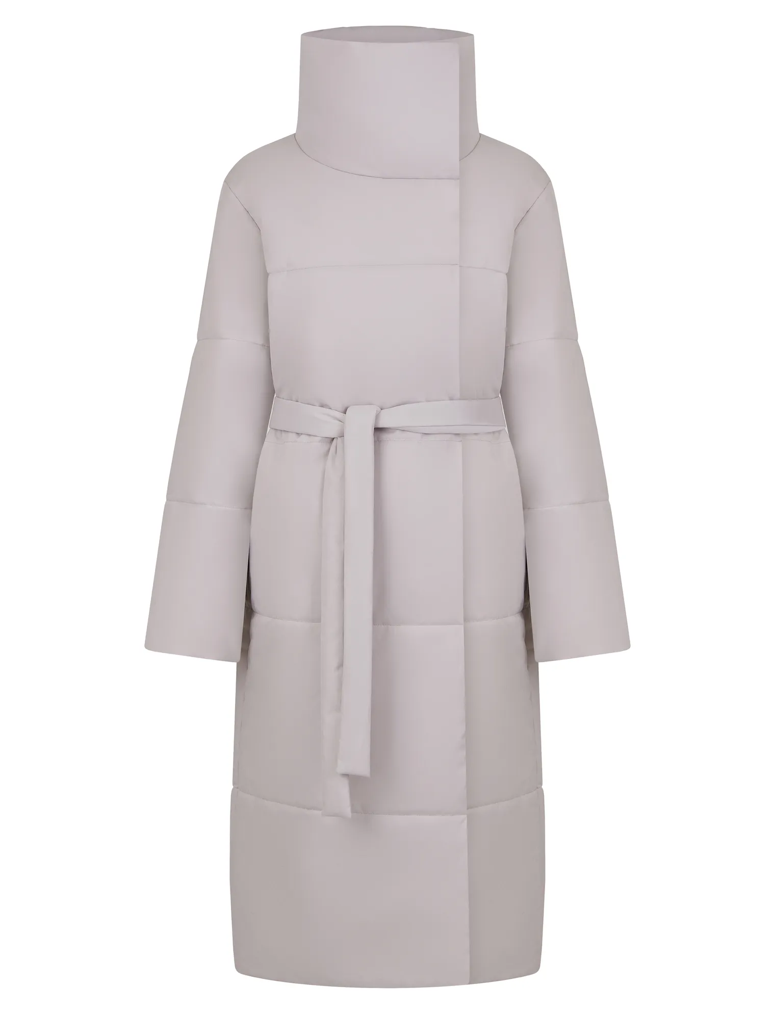 Пальто утепленное пепельного цвета фото 9