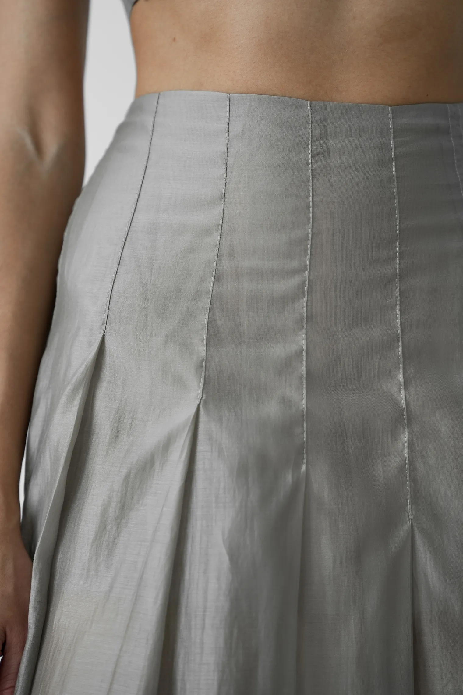 Юбка из прозрачной ткани бежевого цвета фото 5